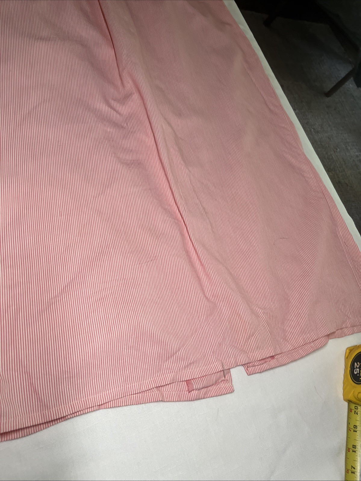 Vintage Paulette New York Pink Striped Nightgown Button Up House Dress Embroider