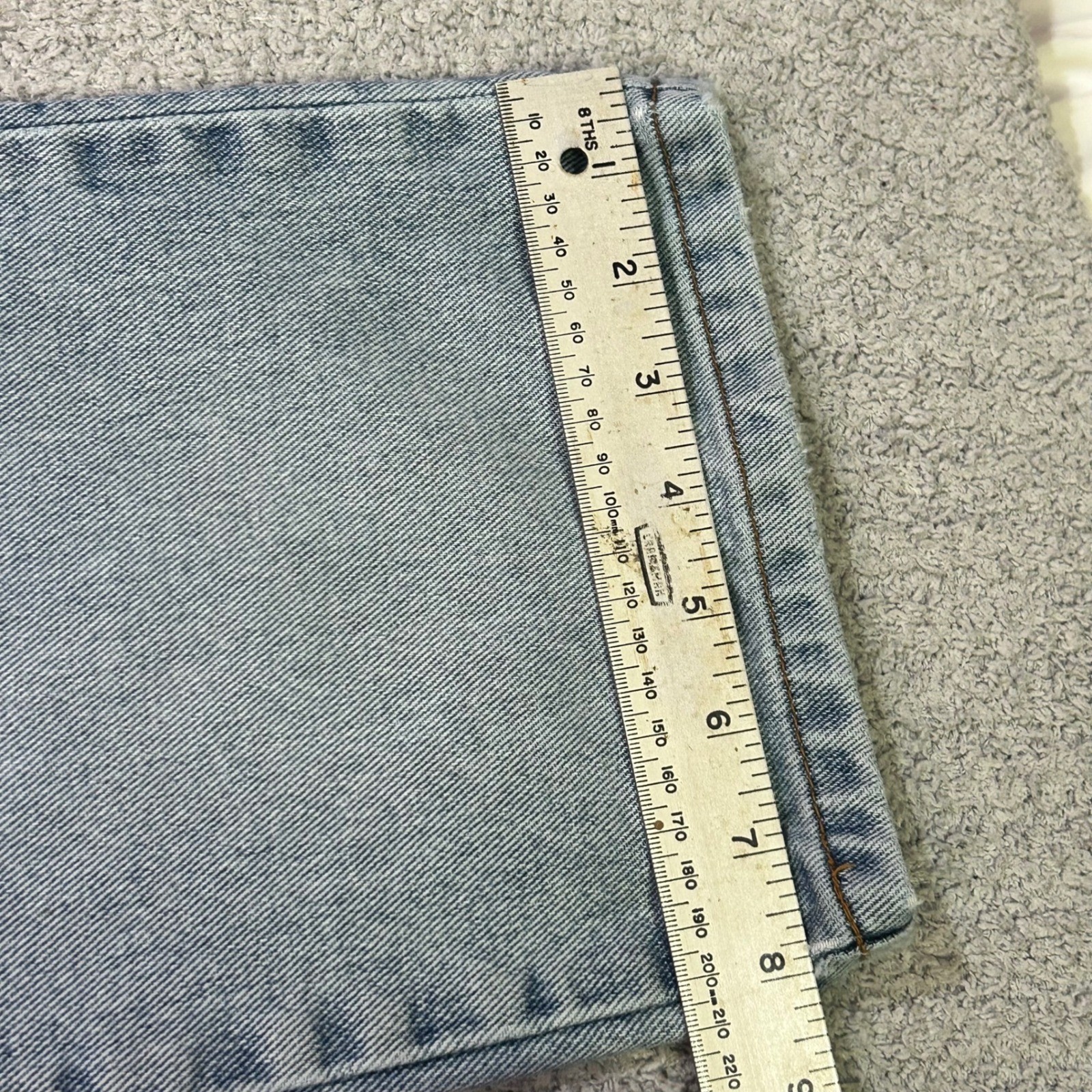 American Eagle Dungarees 1990s Vintage 10 PET Light Wash High Rise Straight Leg