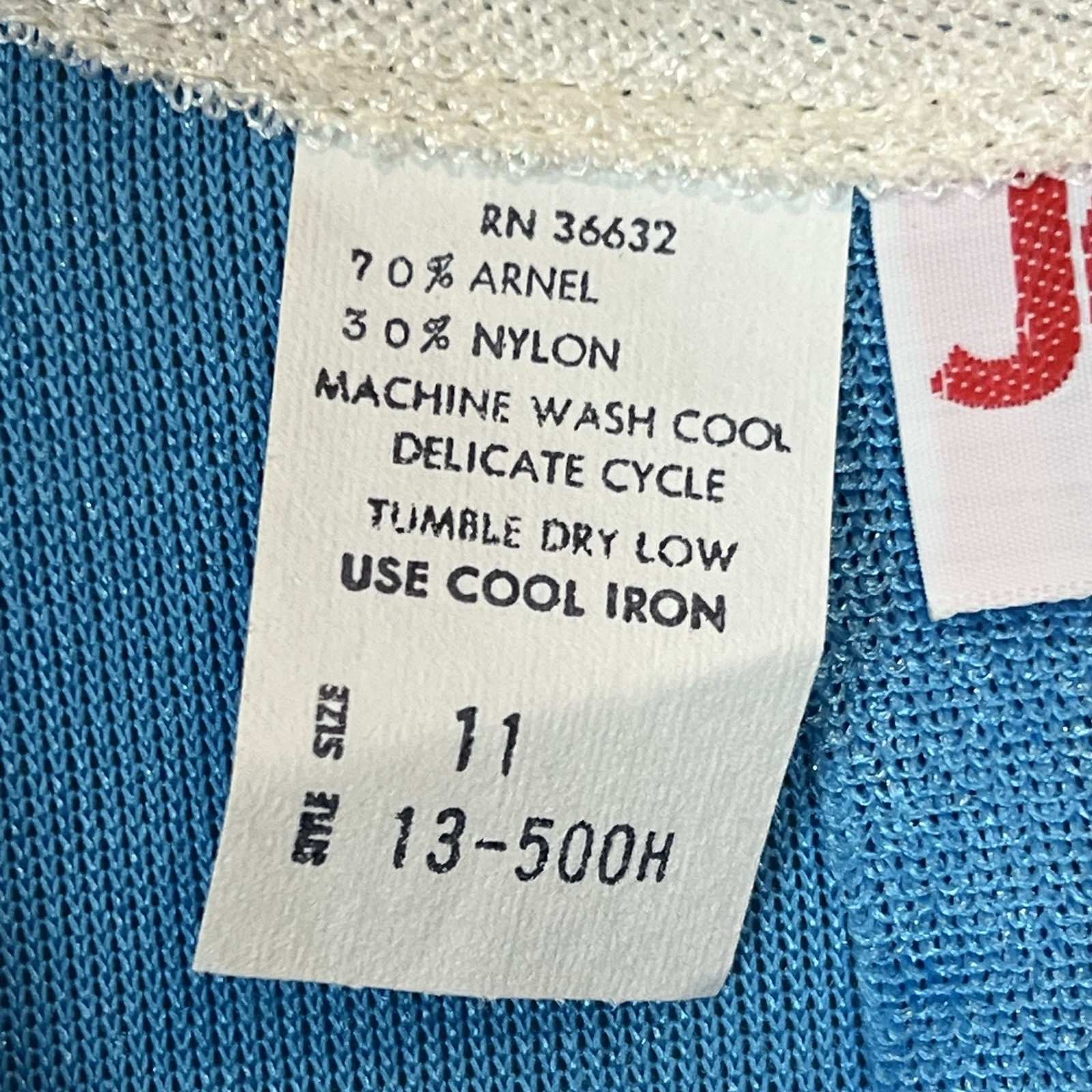 Vtg 70s Jerell of Texas Blue Terry Dress Juniors Size 11 Medium NWT NOS