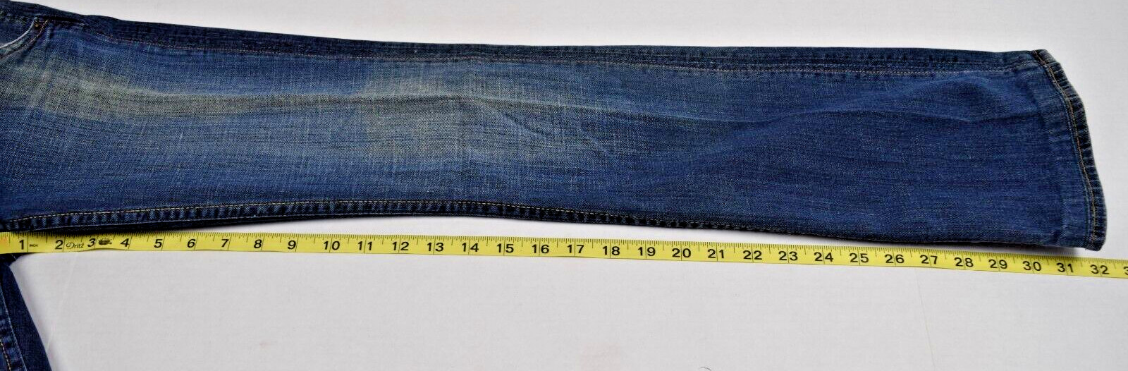 VTG Jeans Hudson Size 26 x 32 S/M 90s Med Blue Fading Low Rise Flared Made USA