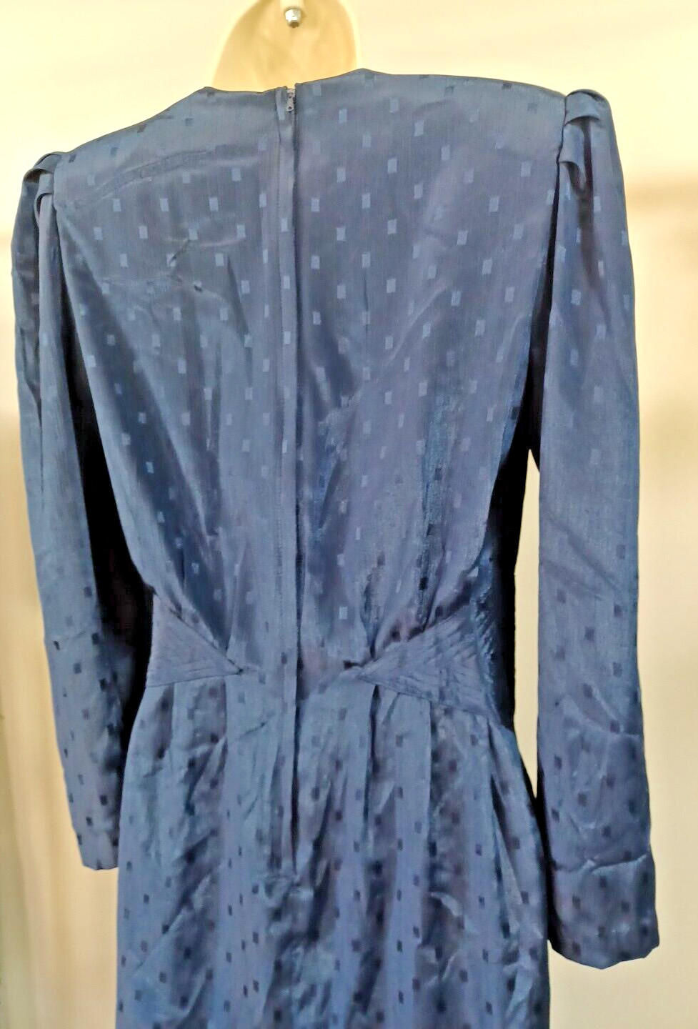 Vintage 80s Dim The Lights Petites Navy Dress Size 6