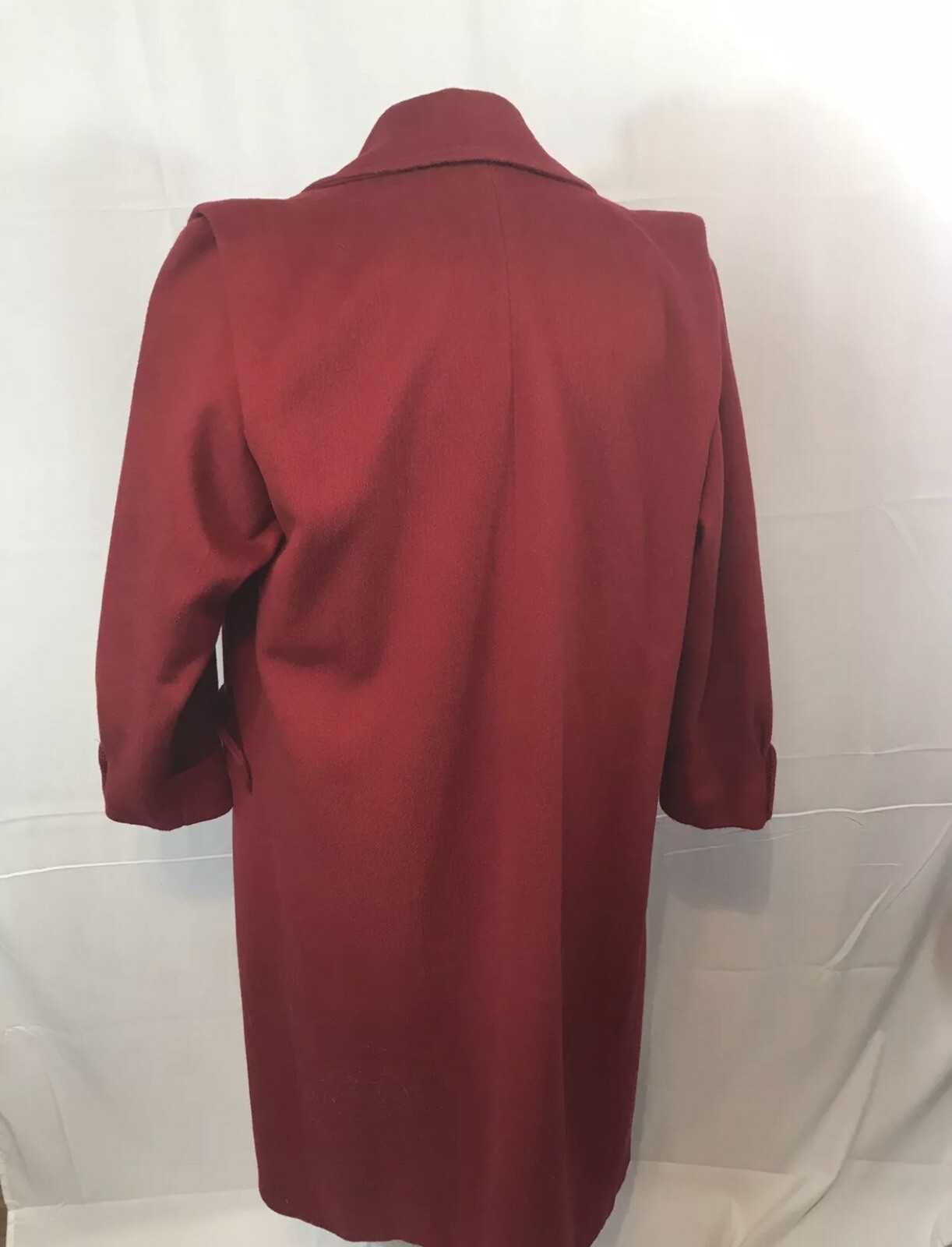 Classic Vintage Ladies Red FORSTMANN BRAETAN Full Length Wool Coat Size: Small
