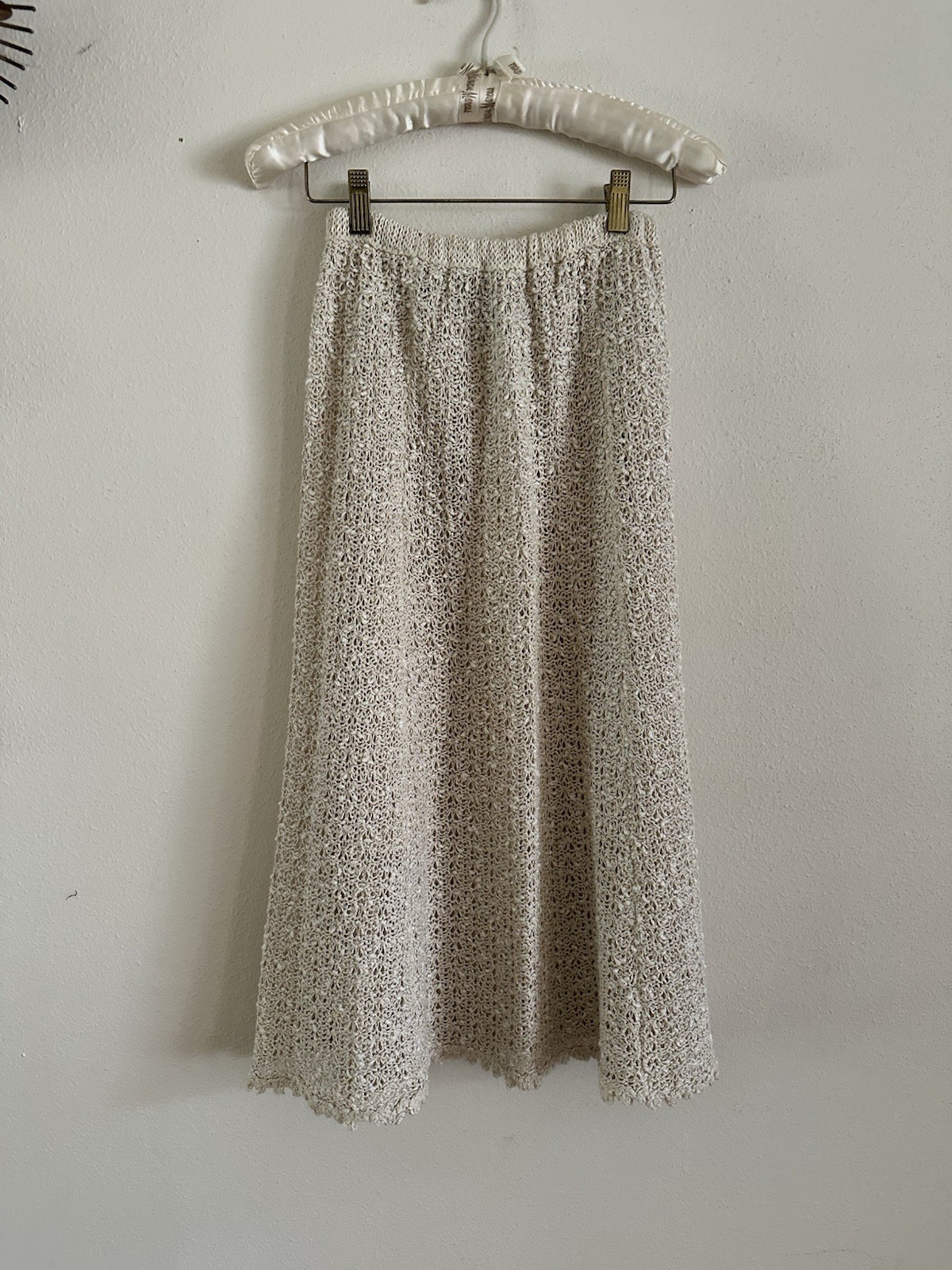 1970s A Pallas Original Hand Loomed Irish Linen Knit [Dress/Skirt/Set] Boho VTG