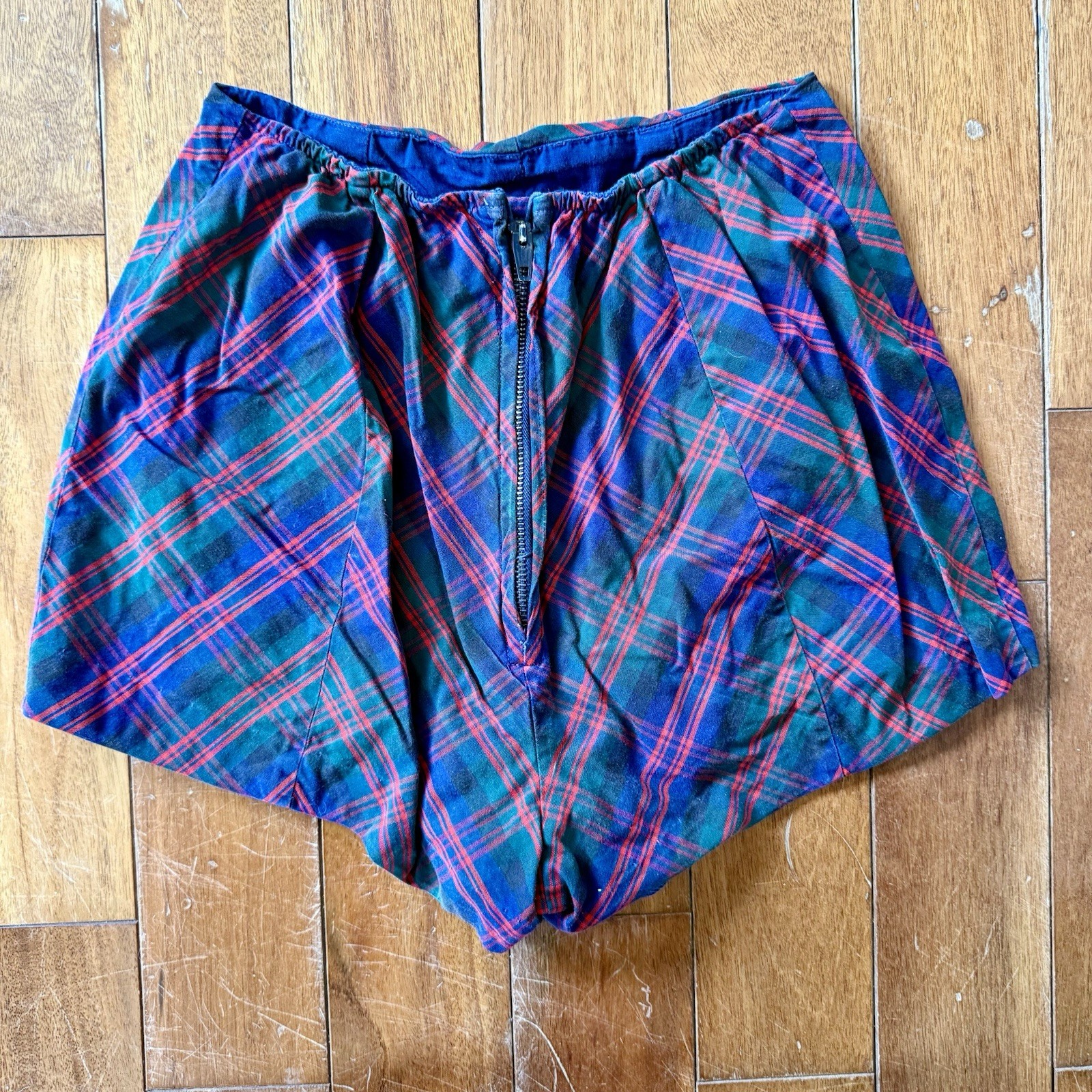 2pc VTG 60s MCM Sailor Bikini Plaid Swimsuit Boy Shorts ILGWU Union Made Sz S/M