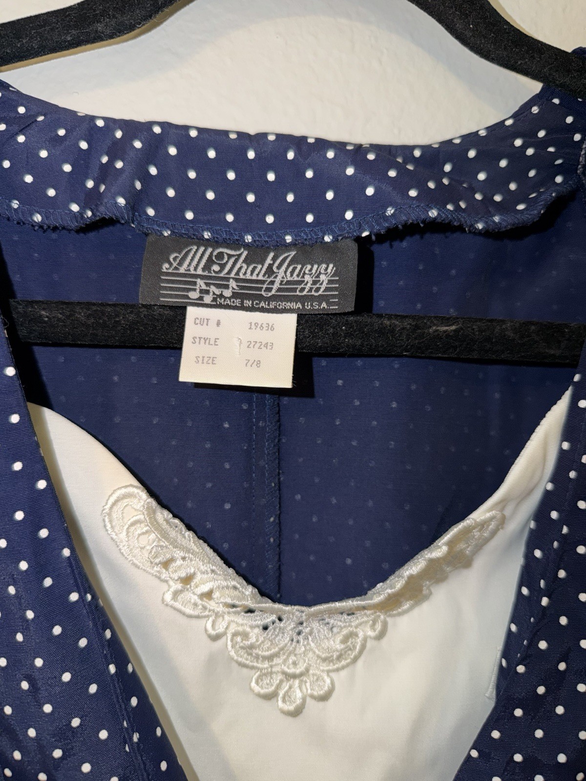 Vintage 80s All That Jazz Polka Dot Dress Size 7/8