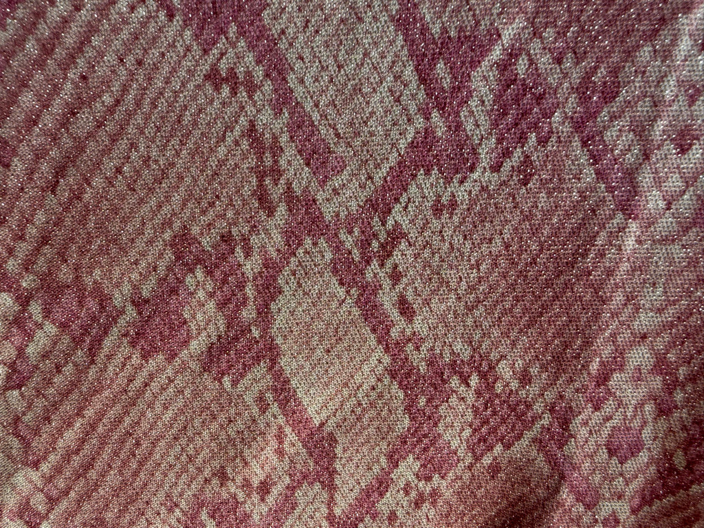 Vintage MK Collection Michel Klein Itokin Pink Snakeskin Glitter Top Sz 38 Japan