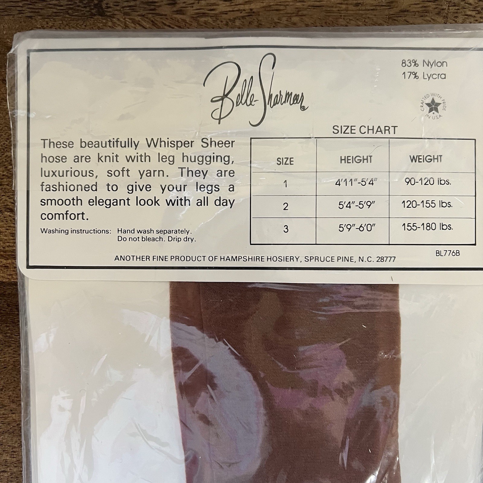 Vintage Belle Sharmeer Pantyhose Lycra Sheer Control Top Suntan Size 2 USA