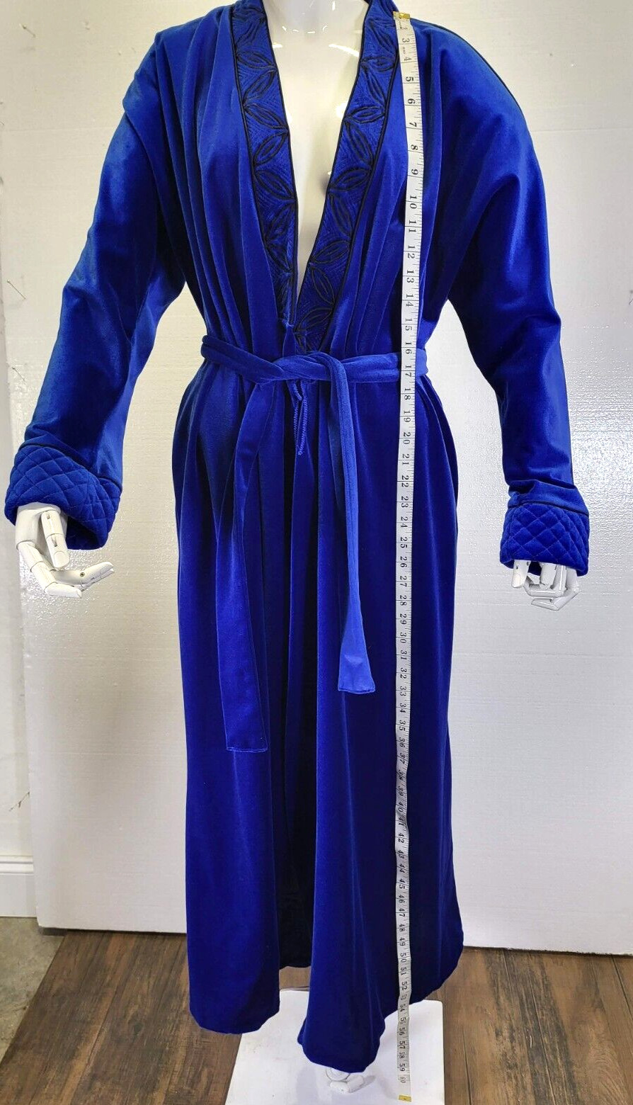 Vintage Gilligan O’malley Velour Robe With Belt Blue Womans Size M 12/14