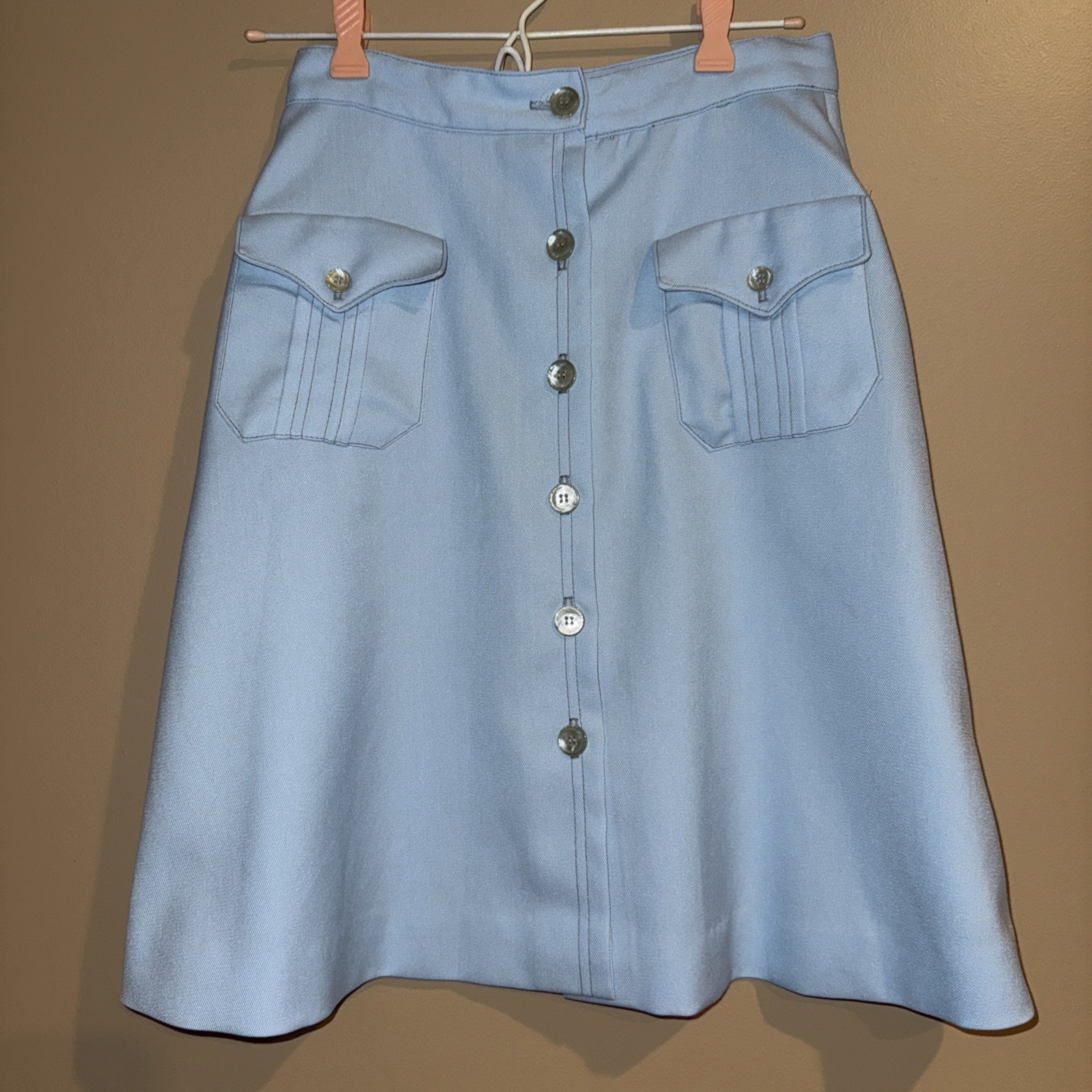 Vintage 60’s Union Made Bobbie Brooks Womens Skirt Light Blue Size 0/2/4