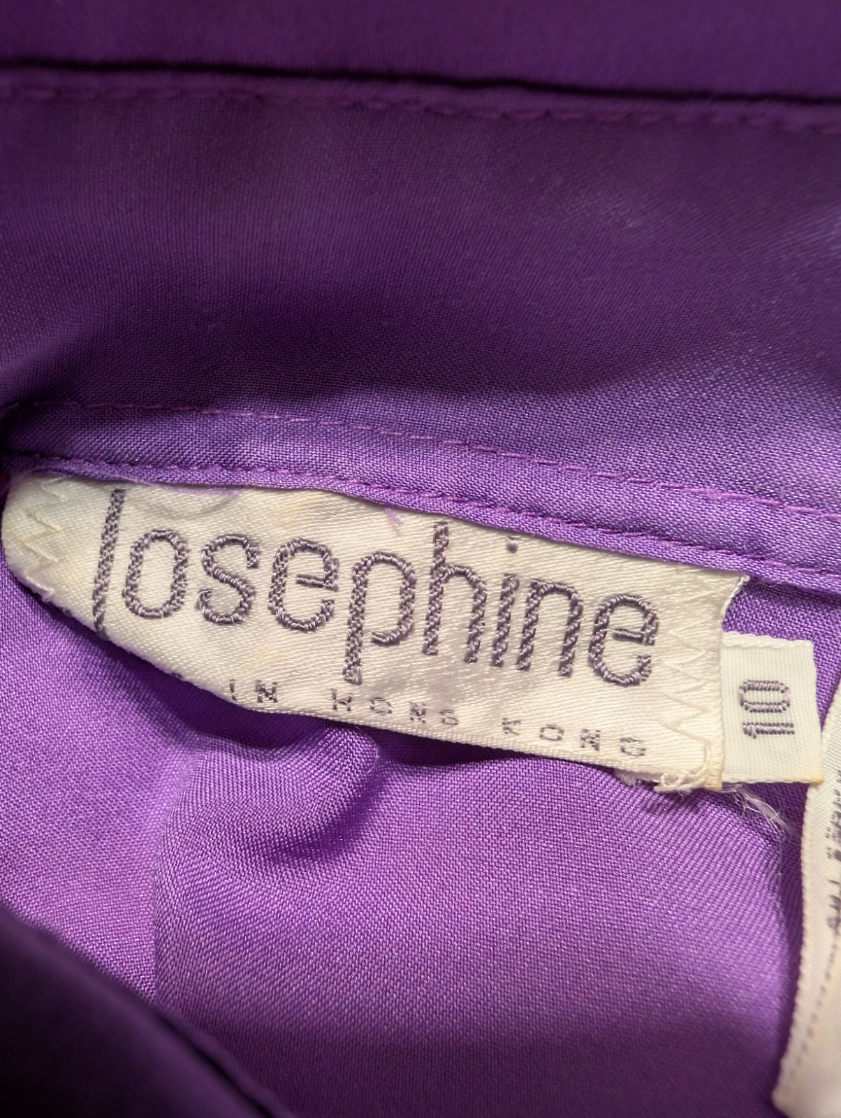 Josephine Vintage 80s Purple Pleated Blouse 10 Button Down Secretary Top Size 10