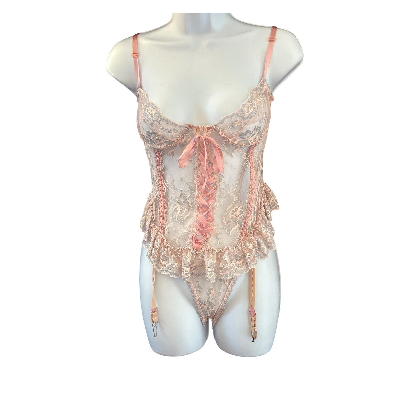 Vintage Shirley of Hollywood Lingerie 3 Piece Set Coquette Balletcore Romantic
