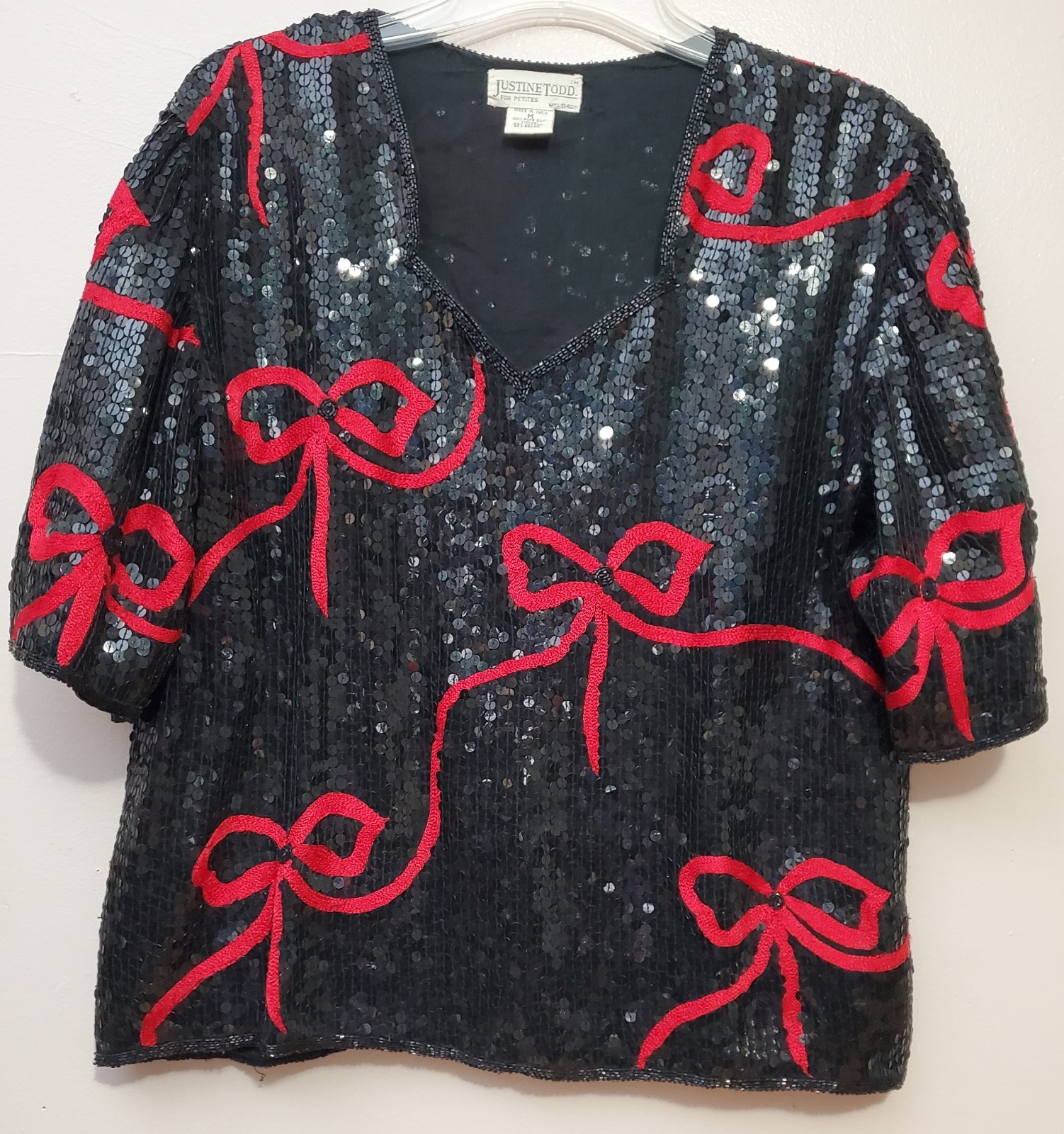 Vintage Sequin Romantic Glam Hollywood Silk Bows Flirty Indie Vanguard Valentine