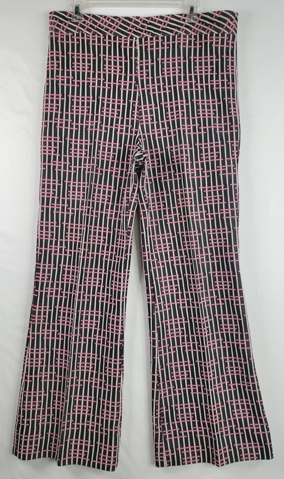 Vintage Bodin Knits Pants Size 12 Women’s High Rise Wide Leg Bellbottom Mod Geo