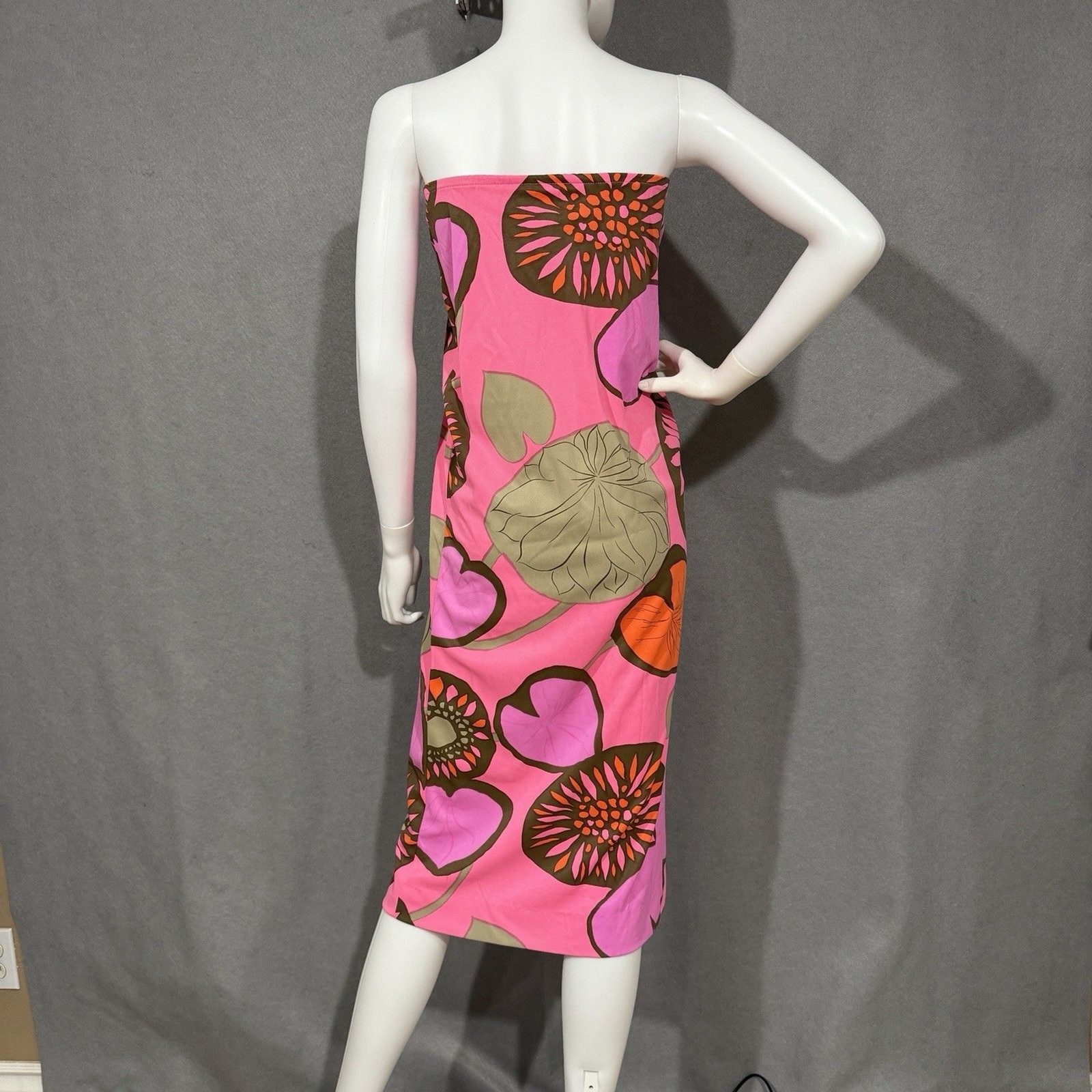 Vintage 1960’s Elisabeth Stewart Side Slit Vibrant Pink Skirt Mid Century Print