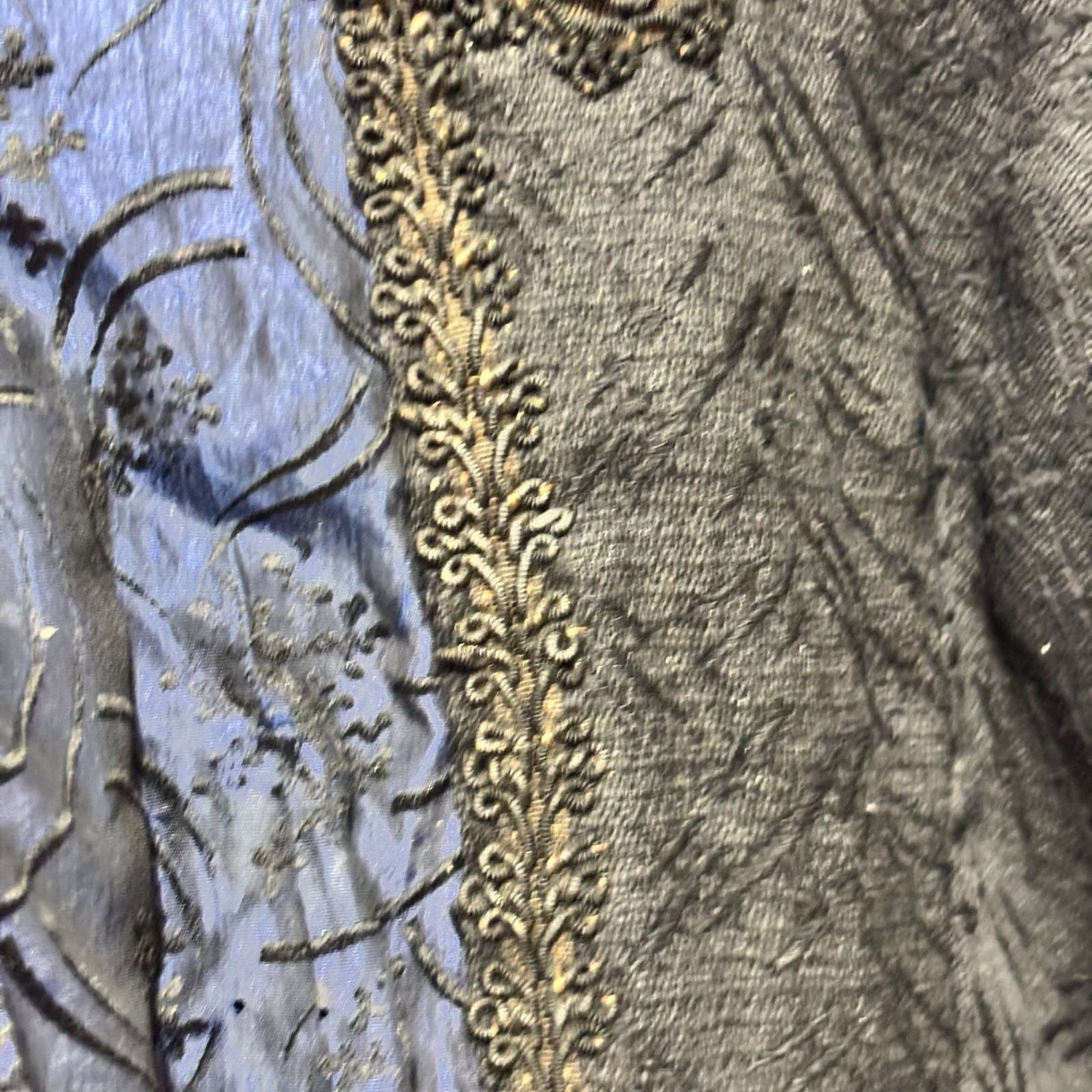 Antique Civil War Era Victorian Blouse Bodice Wedding Jacket Jacquard Mourning