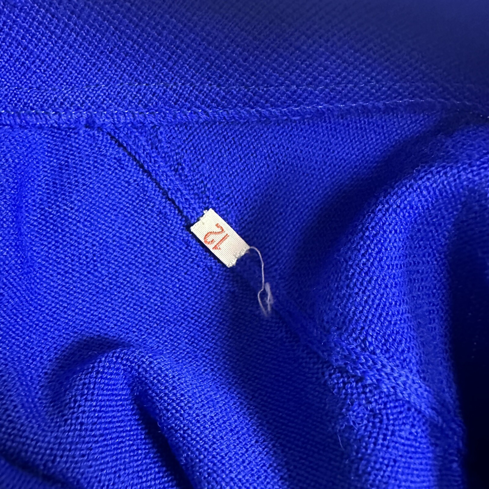 50s Amalfi Imports 3 Pc Italian Wool Knit Womens Suit Blue Pencil Skirt Sz L 12