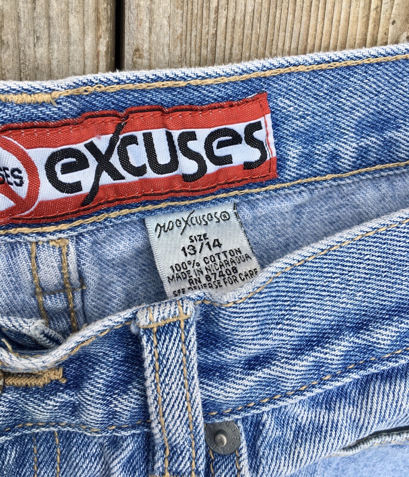Vintage No Excuses Jeans Juniors Size 13 /14 Light Wash High Rise