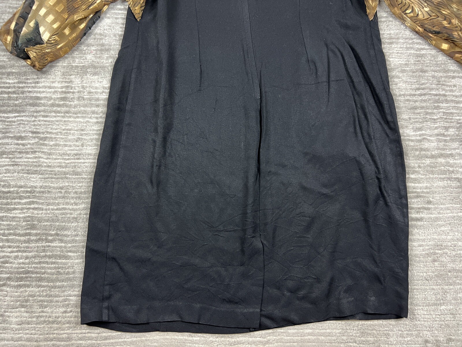Vintage 1980s WNY Dress Womens 22 Multicolor Long Sheer Sleeve Midi Polyester