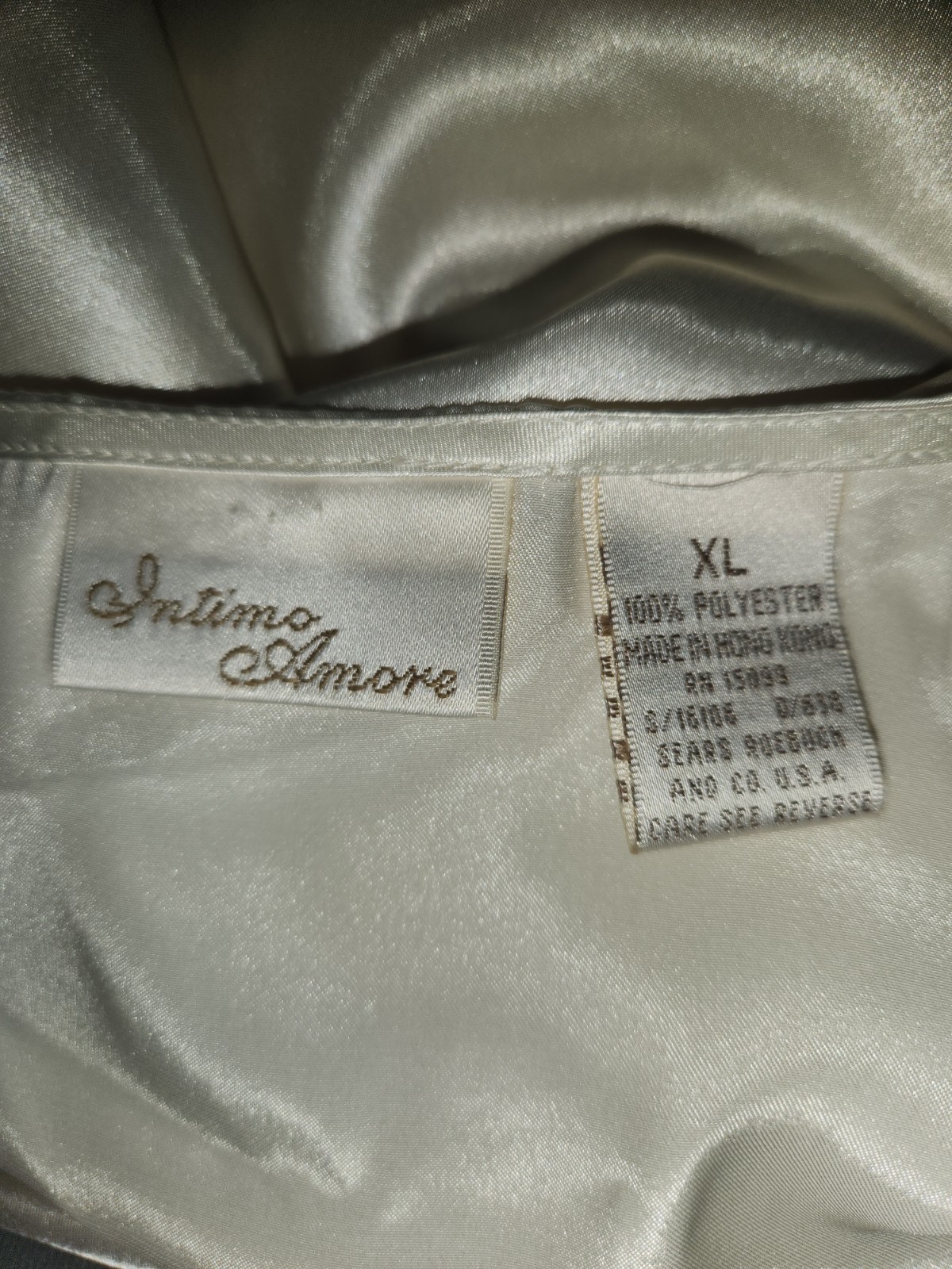 Vintage 70s/80s Sears Intimo Amore Robe | Ivory Lingerie Loungewear 105