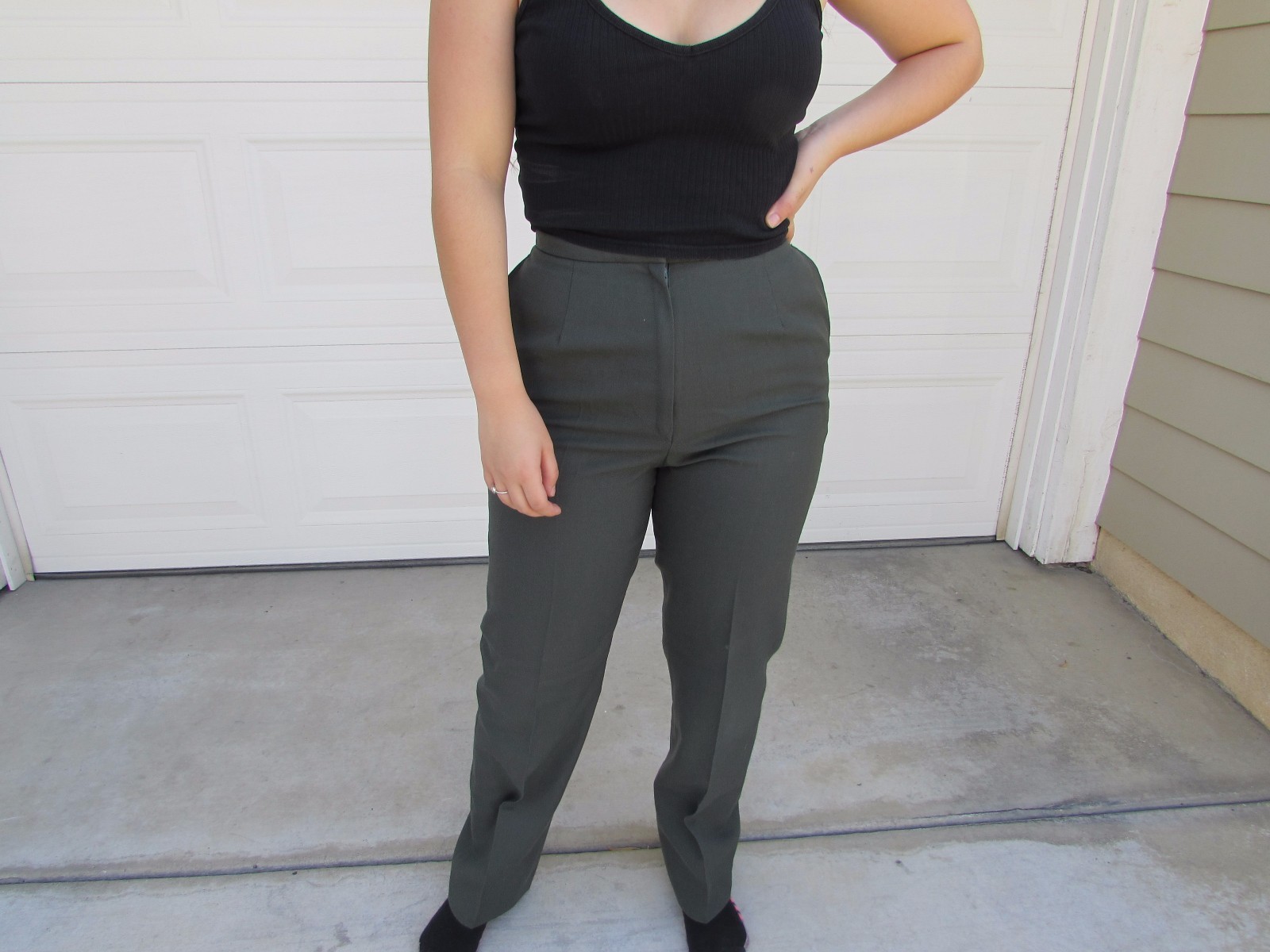 VTG Women’s Olive Green Army Uniform Trousers Pants Size 12 R(S/M)1960’s/70’s