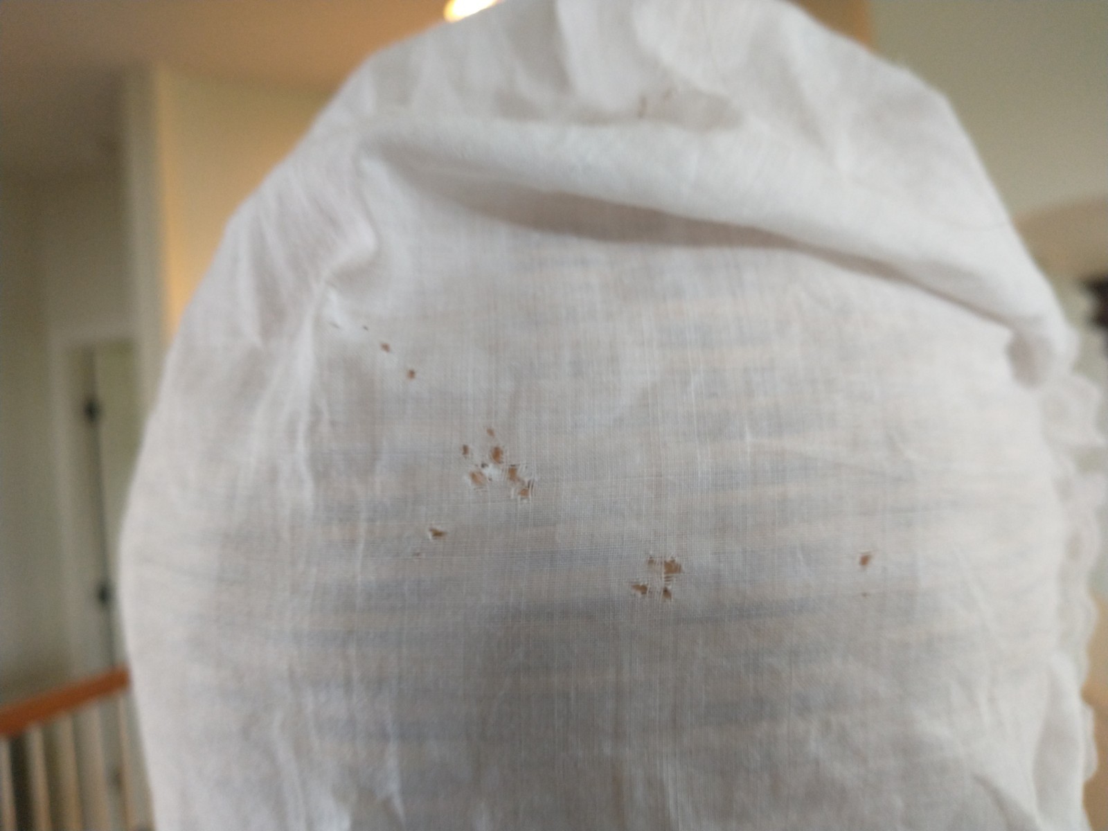 Antique Victorian White Cotton Sleep Bonnet – Nightcap W/ Eyelet