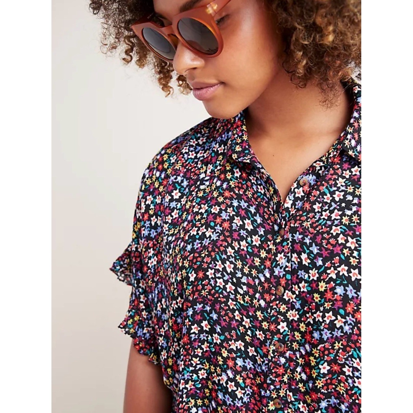 Maeve Anthropologie Size Large Floral Blouse
