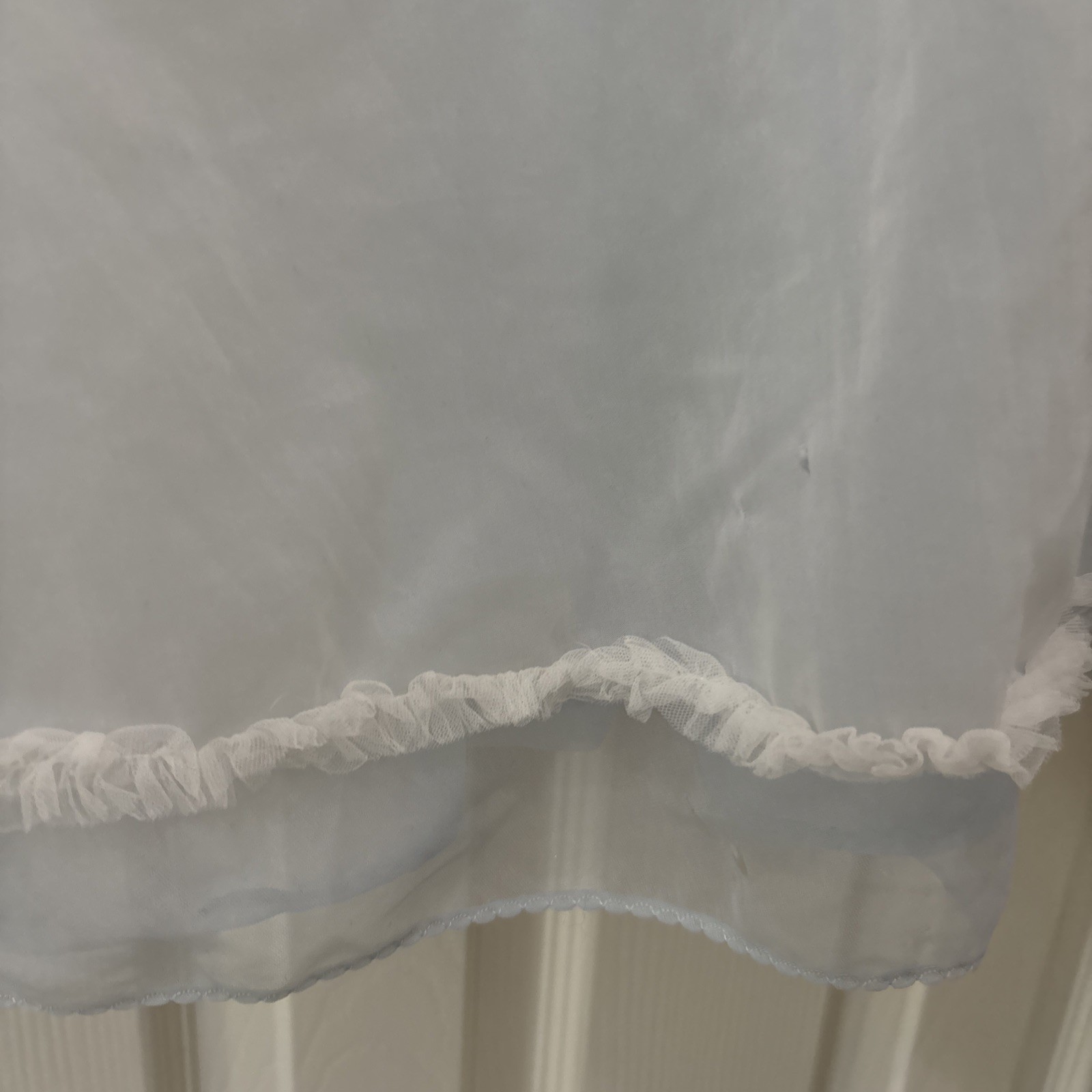 Vintage Light Blue Slip Dress White Overlay Size XS/S? Fairy Coquette Twee Sheer