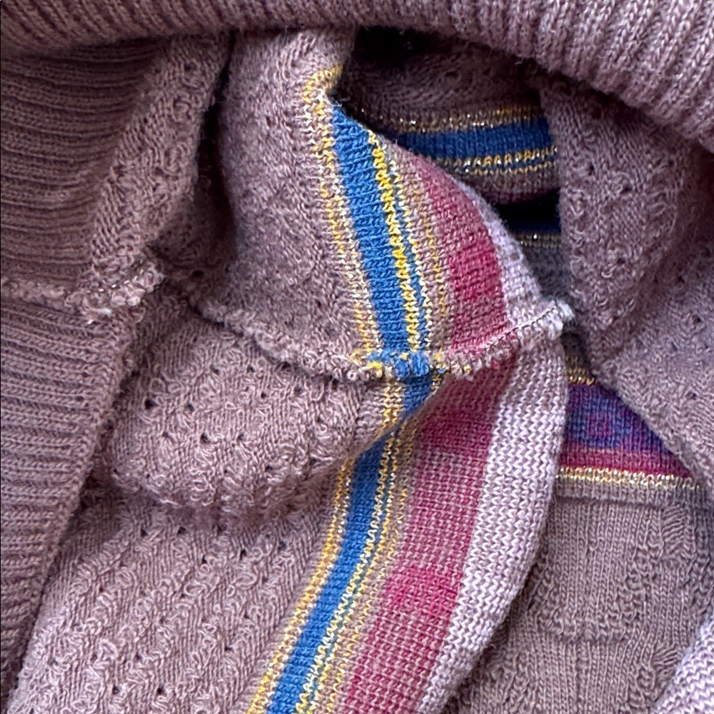 Vintage crewneck small sweater in brown and blue colors