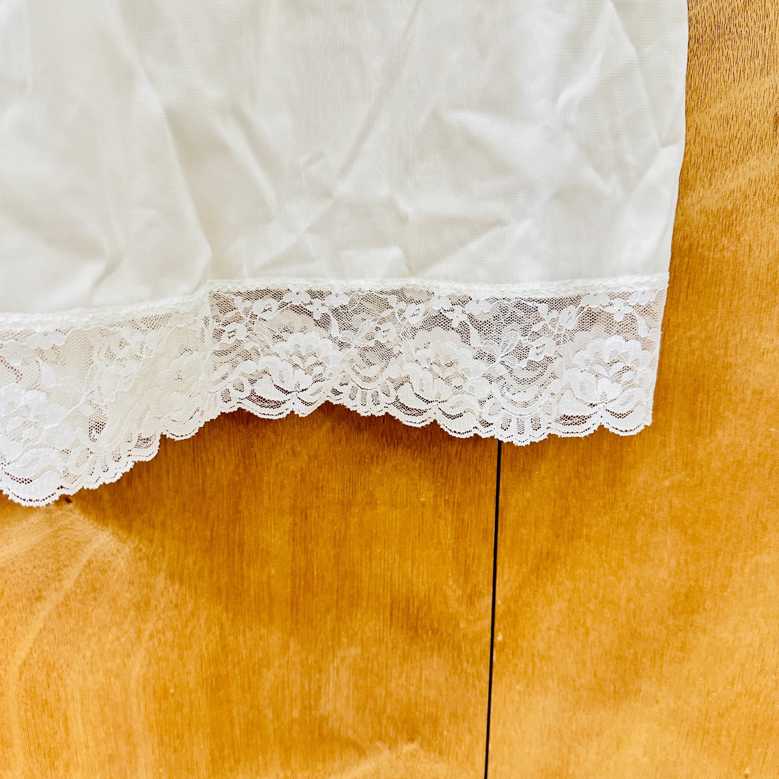 1970s JC Penney Half Slip Antron III Ivory Champagne Small Maxi Length LOTS LACE
