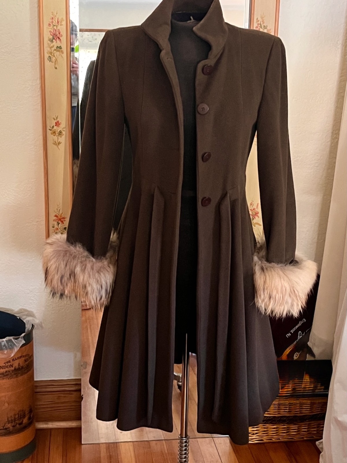 Vintage Giorgio Armani Coat Wool Angora Fur Camel Hair-Made In Italy 38/4