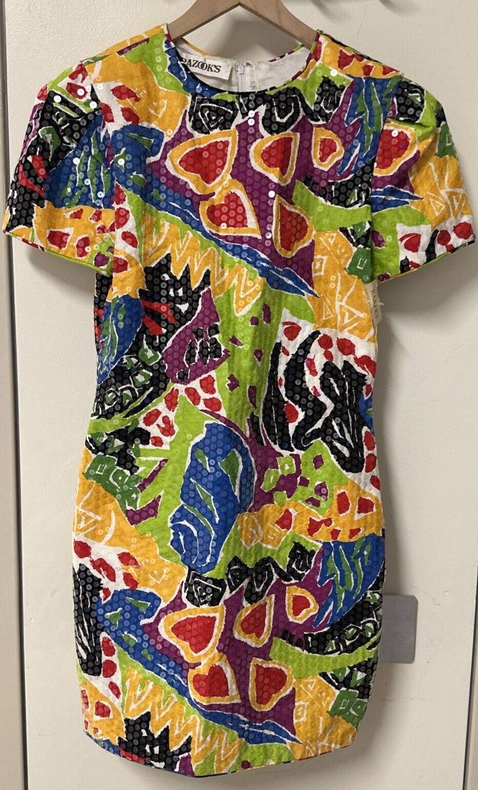 RAZOOKS Women No Size Tag Colorful Sequin Wiggle Dress Hearts Colorful