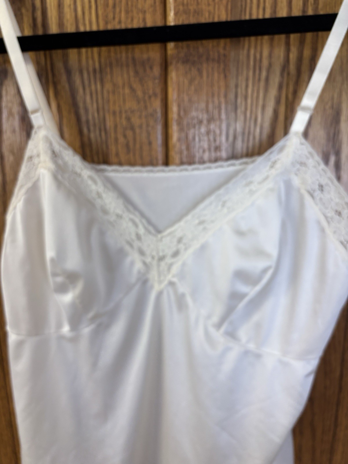 Vintage Vanity Fair Camisole Top Size 36/42 Ivory Lace Trim Nylon Cami 9-27-103