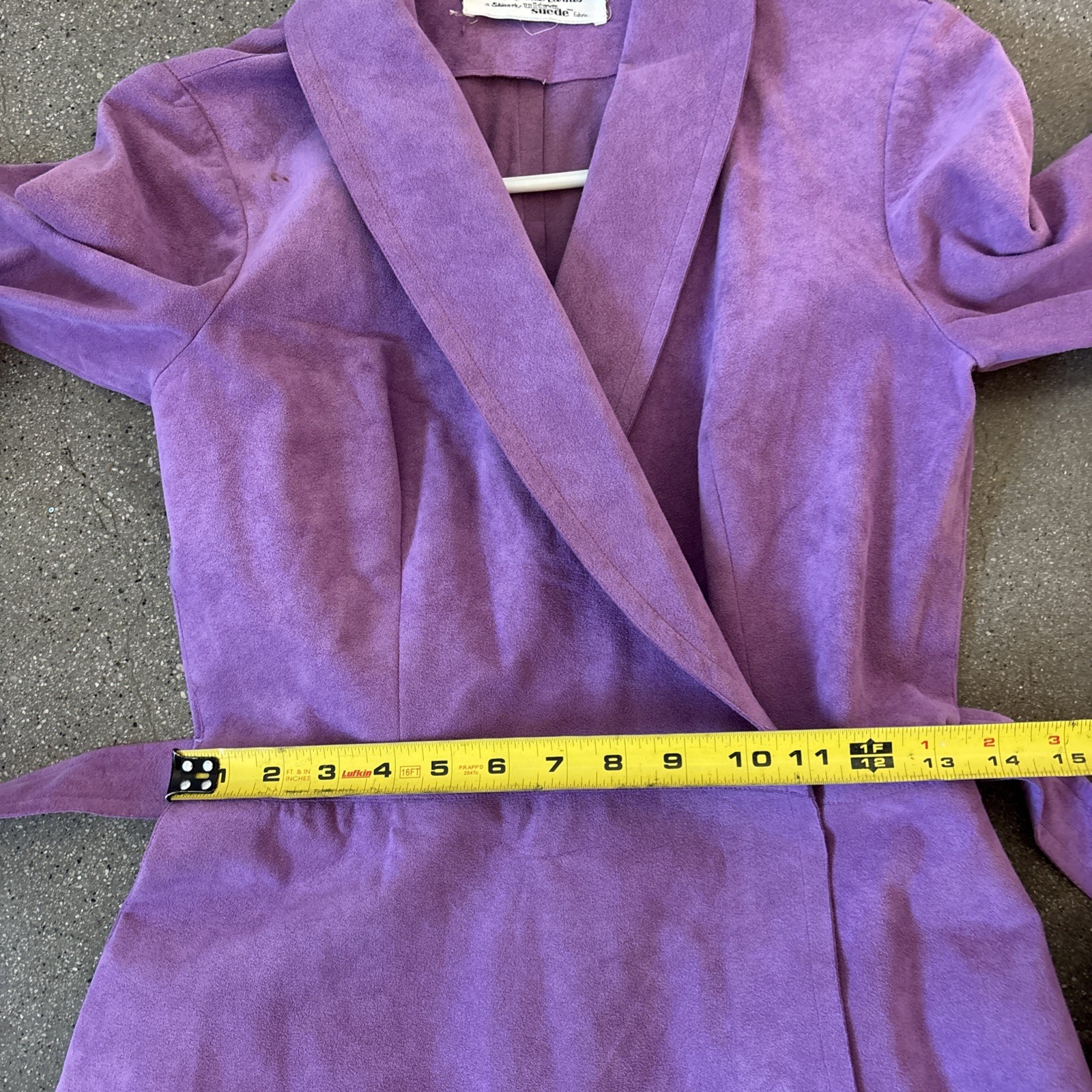 Vintage 70’s Mollie Parnis Purple Ultra Suede Trench Coat S/M