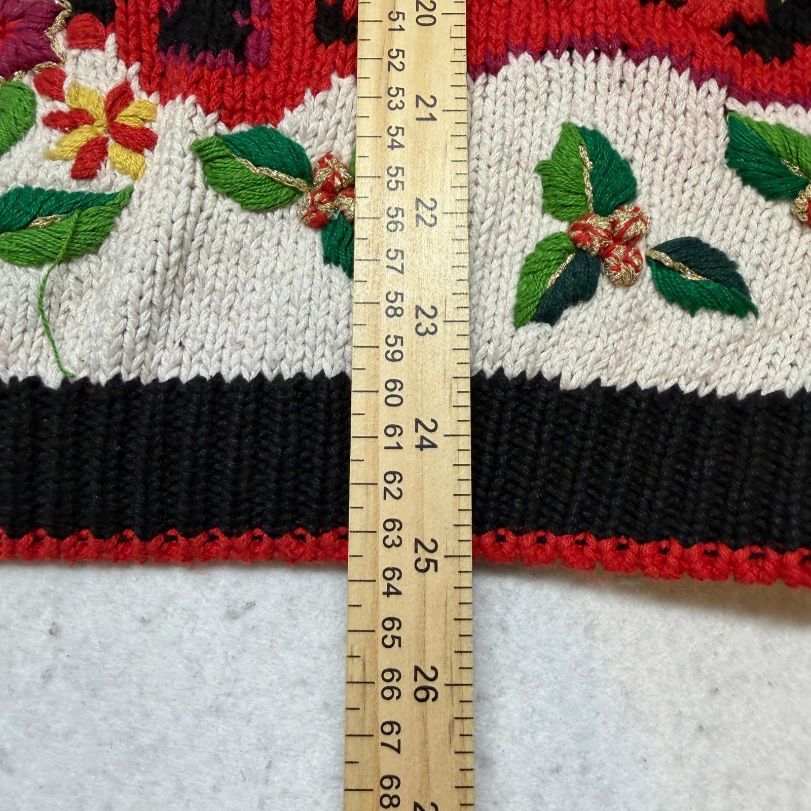 Vintage Beldoch Popper Nutcracker Bear Christmas Knit Sweater 90s Black Medium