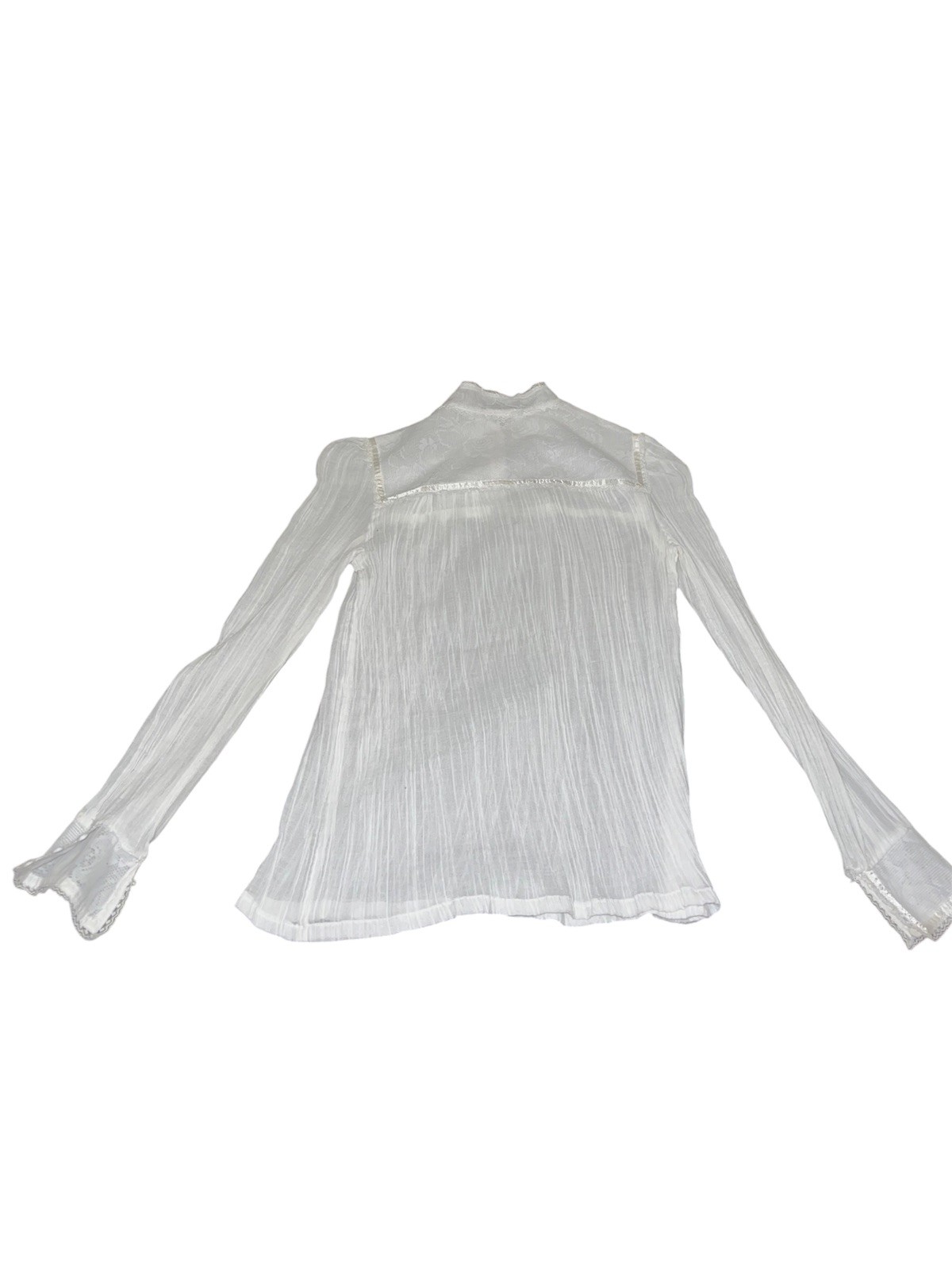 Vintage Gunne Sax Gunnies Jessica McClintok Cream Lace Blouse Prairie Floral