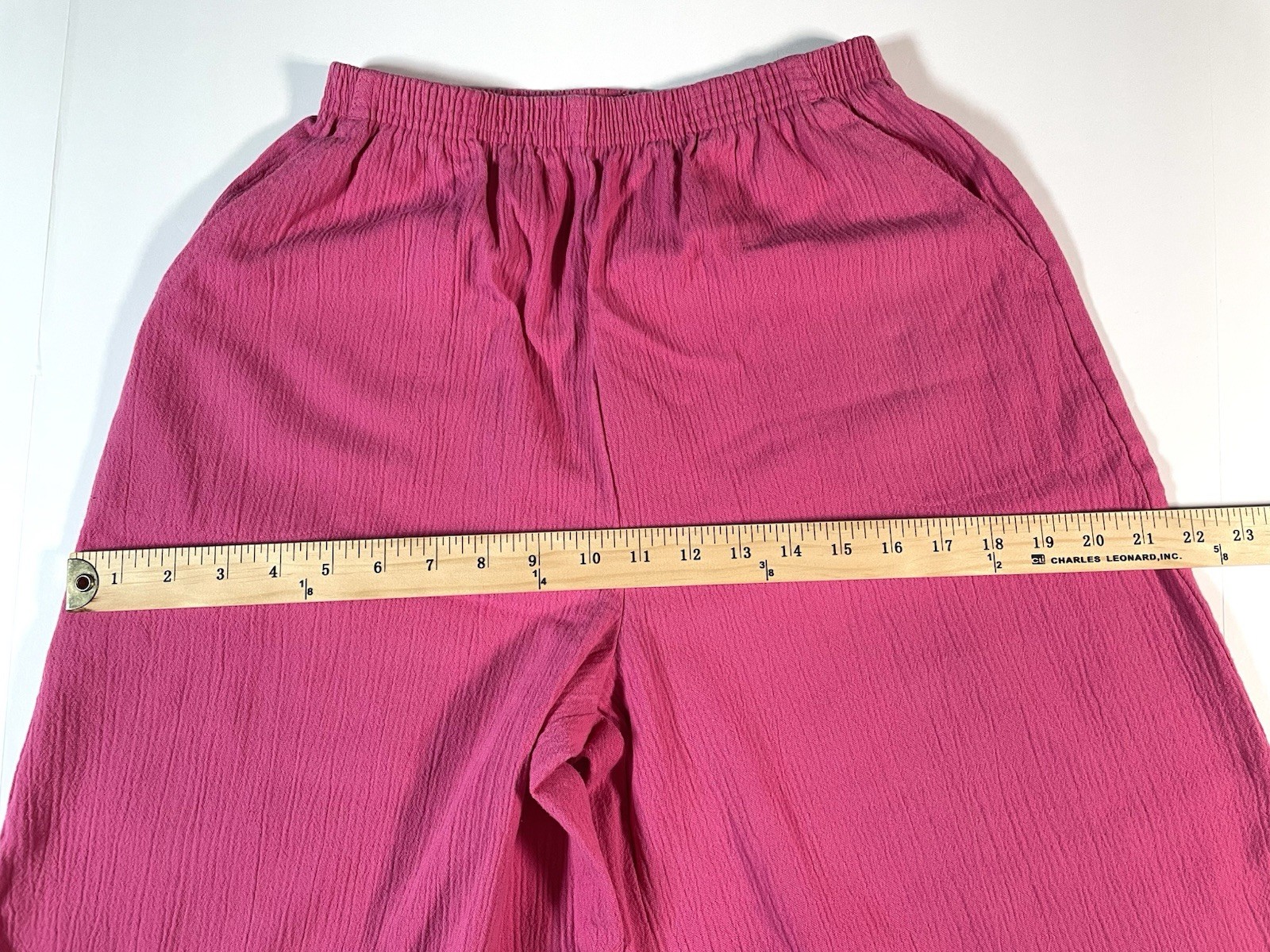 Blair Vintage Koolots Capri Pants Elastic Waist High Rise Wide Leg Size 10 Pink