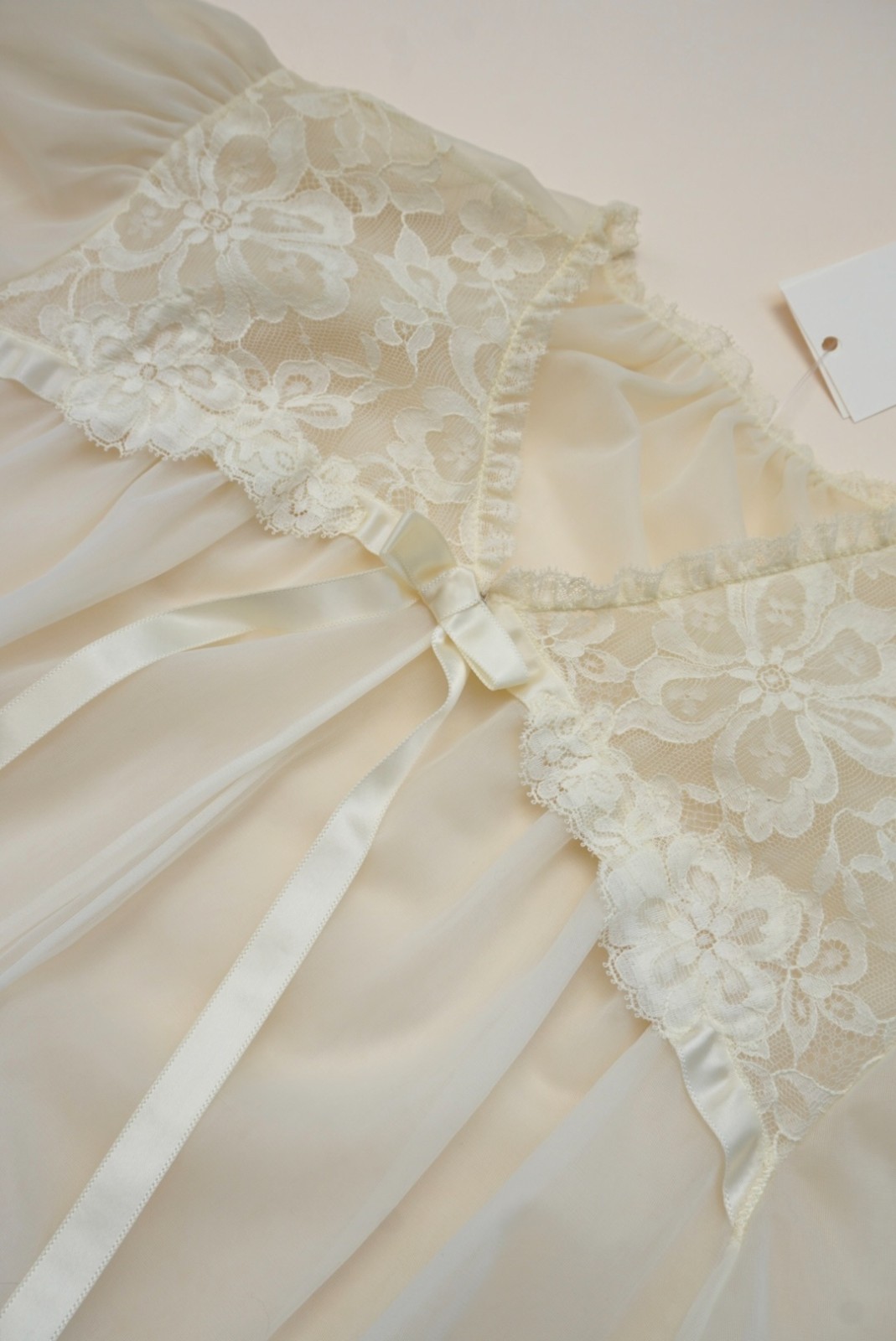 VTG 50’s Vanity Fair Babydoll Peignoir Nightgown Sheer Lace Nylon – Size 32