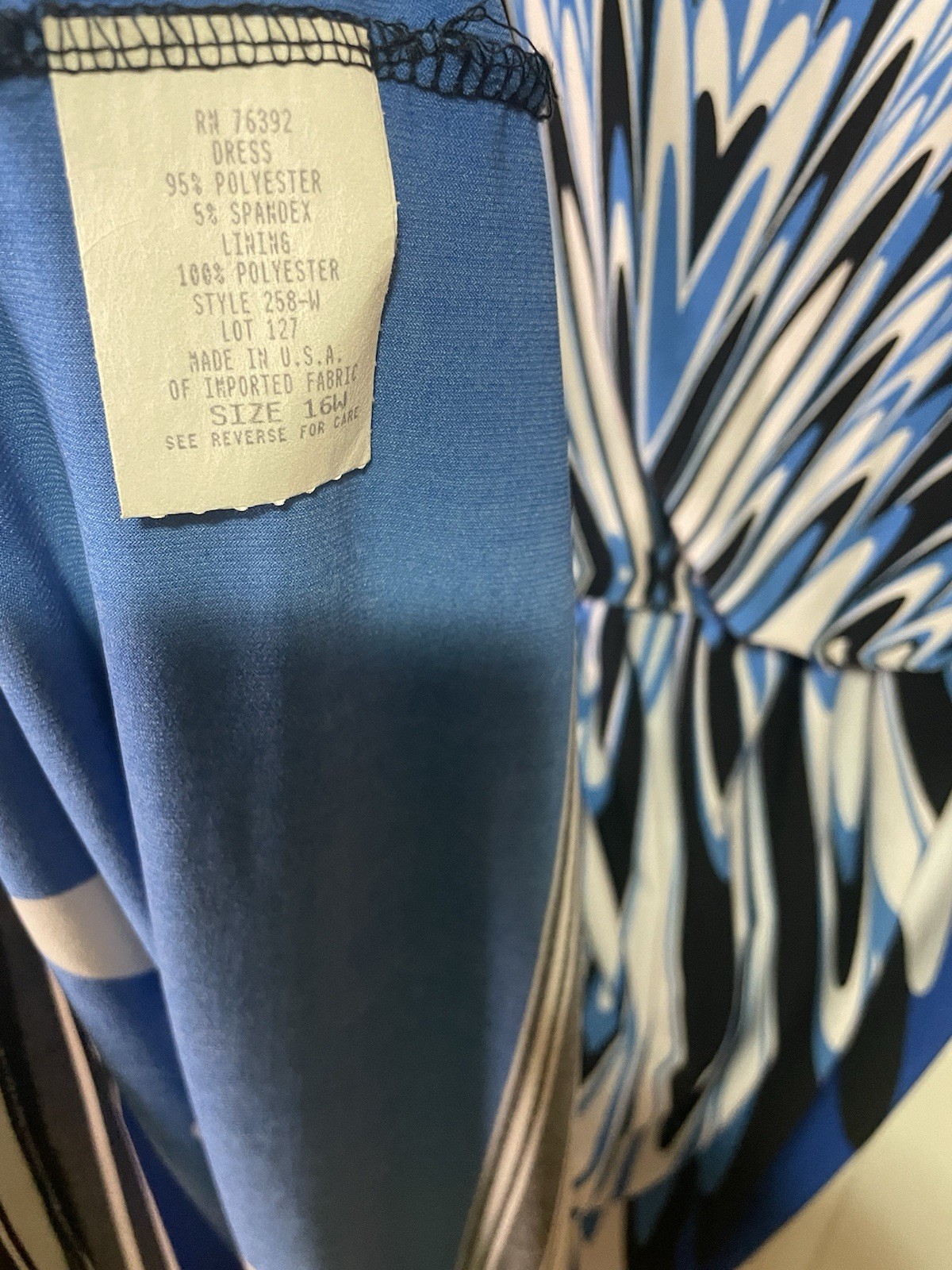 Vintage Pride and Joy Size 16 blue patterned Dress Coquette