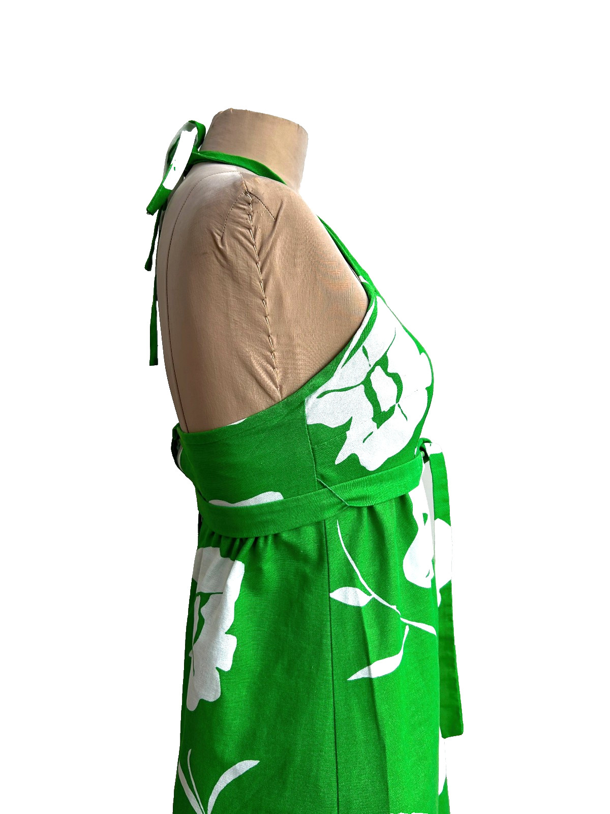 Vintage 1960s 70s MALIA of Honolulu Hawaii Mod Preppy Maxi Halter Dress sz XS S