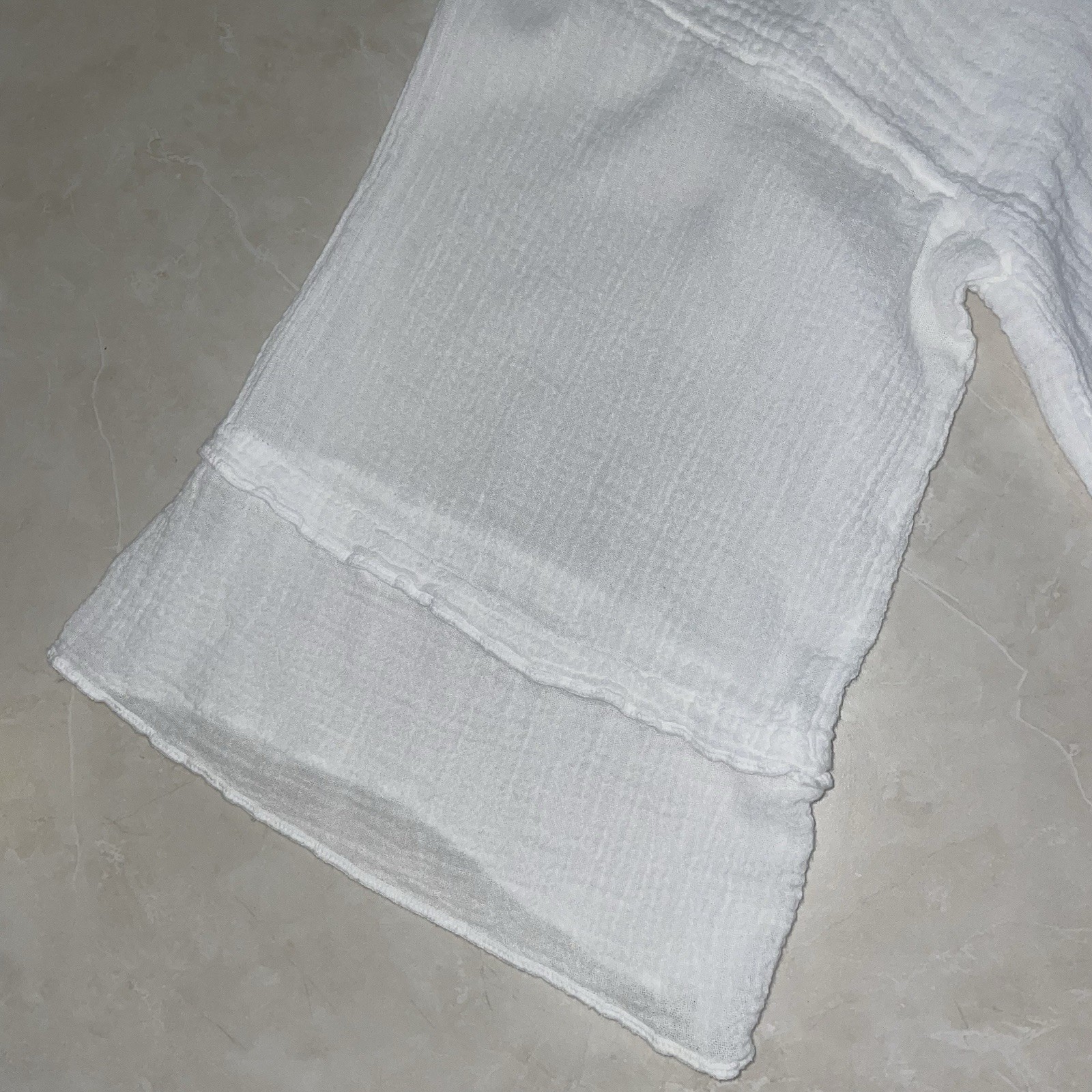 White 100% Cotton Sheer Tunic Cover-up Vintage 90s Dunes For Pool Or Beach