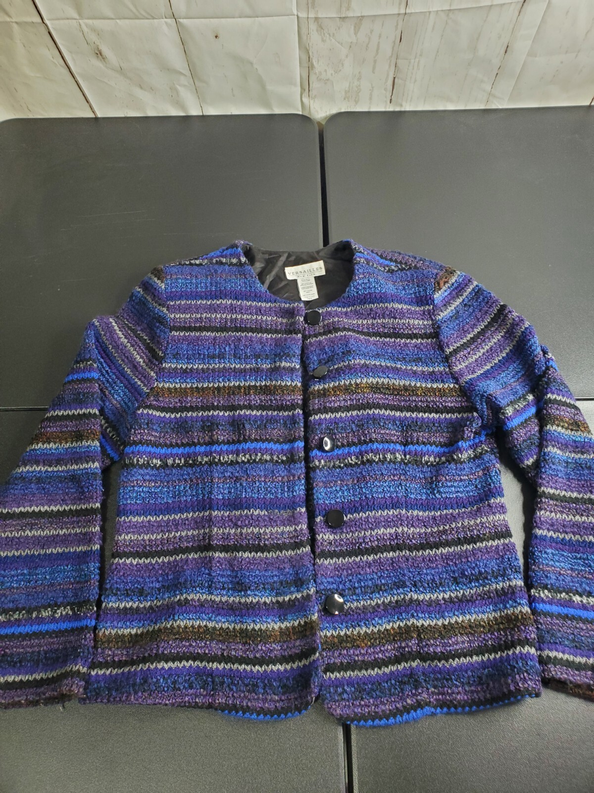 Versailles New York jacket 16 T Multicolor 5 button Acrylic Polyester Mom VTG