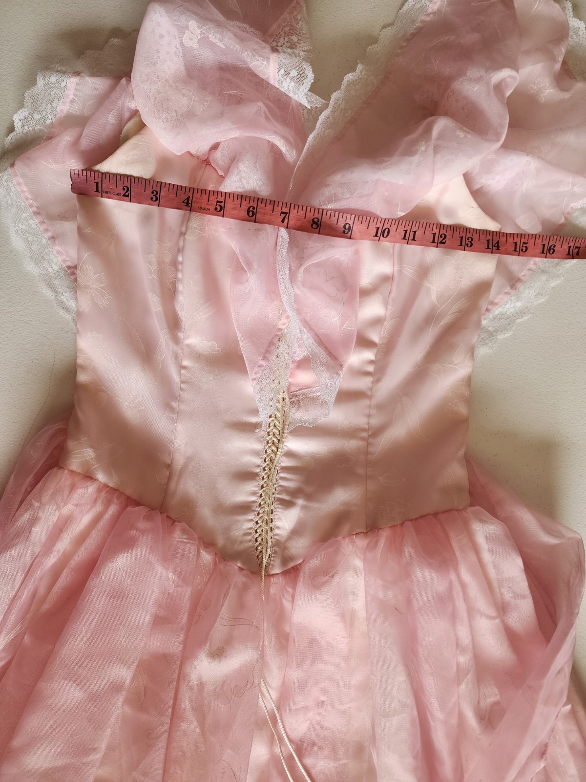 Vtg 80s Gunne Sax Jessica McClintock Lace Corset Prairie Maxi Cottagecore Small