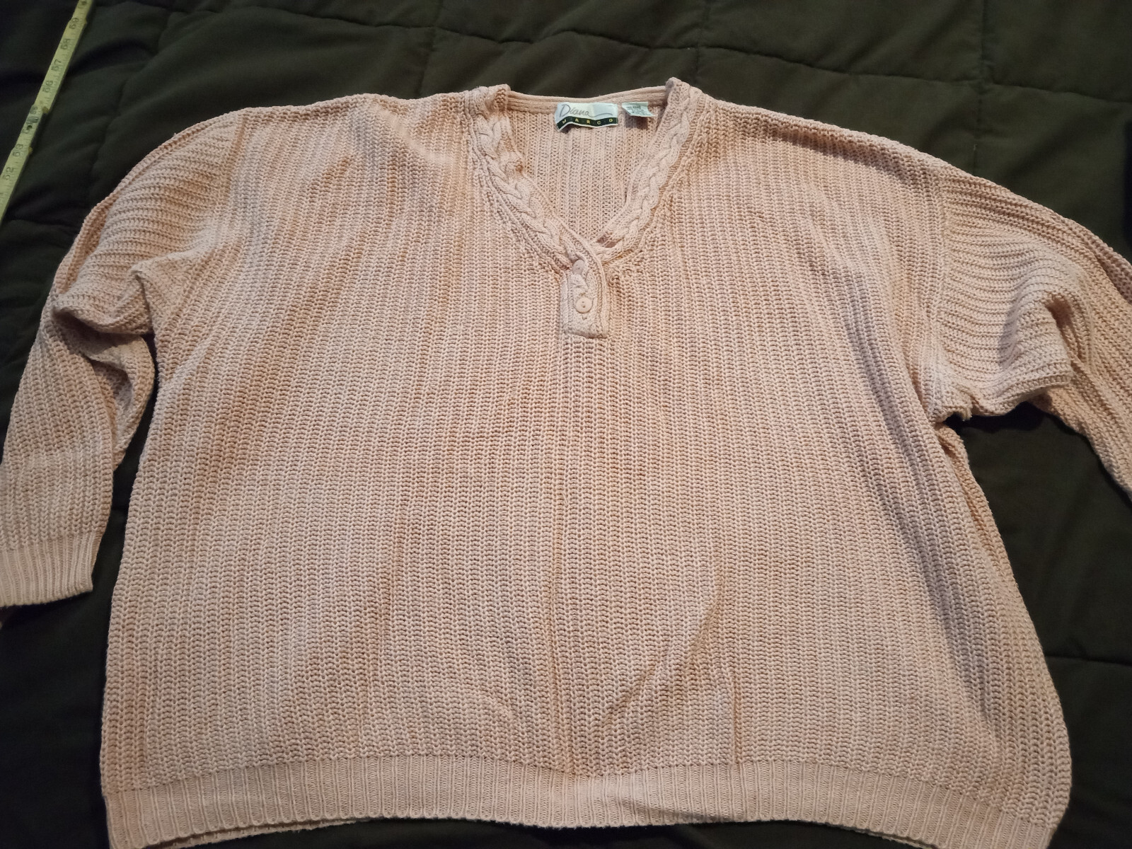 Vintage Pale Pink 20W 40 1980’s Shaker Sweater Ramie and cotton Diana Marco
