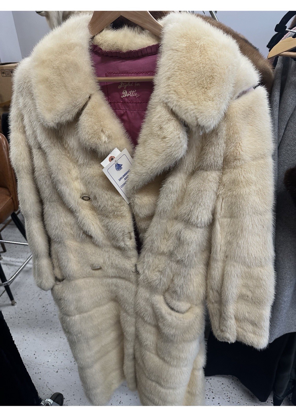 Vintage 1950S Blonde Mink Fur Coat Kept professionally Stored Out Of Season