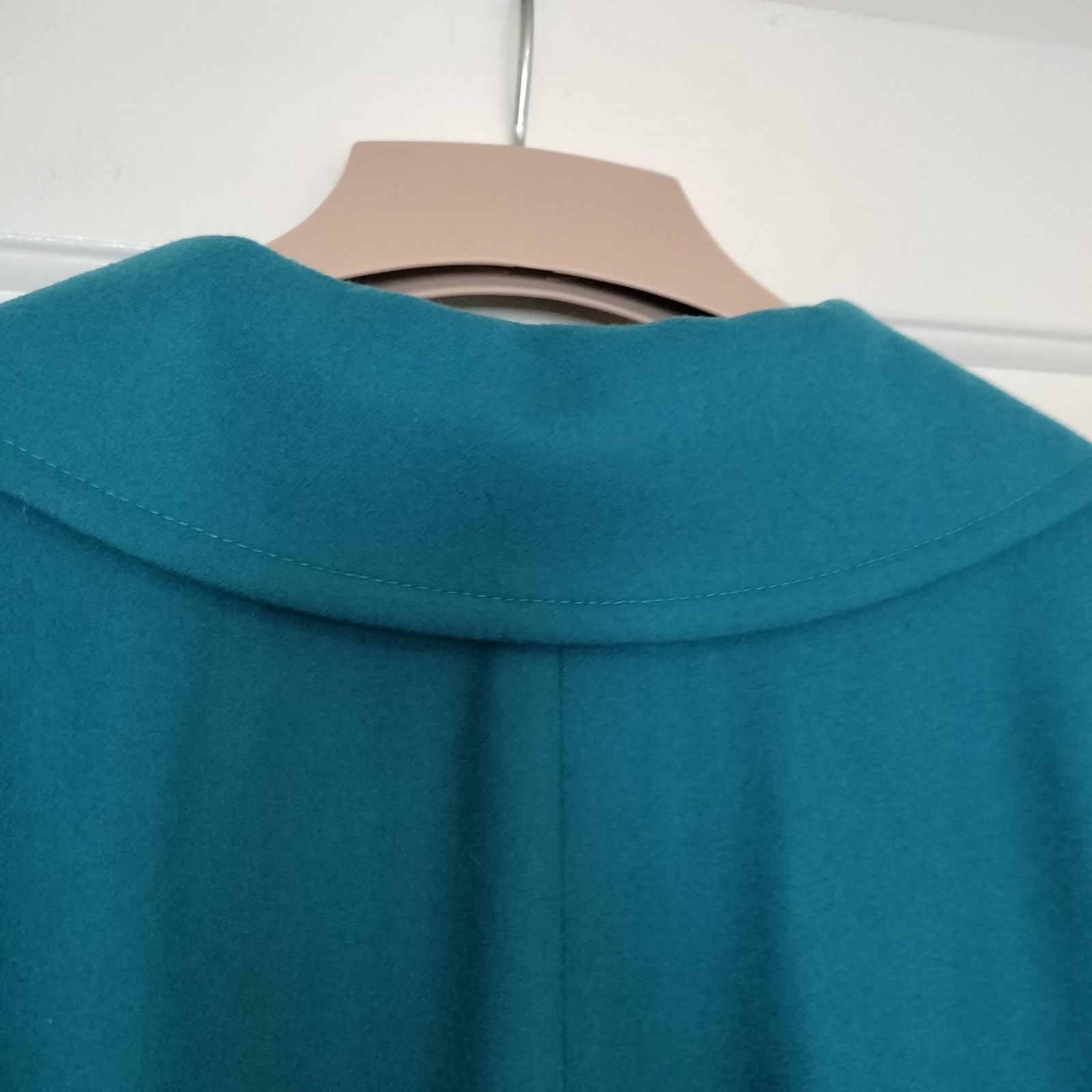 Vintage 1970s Pendleton Virgin Wool Lined Teal Trench Coat Women’s 16