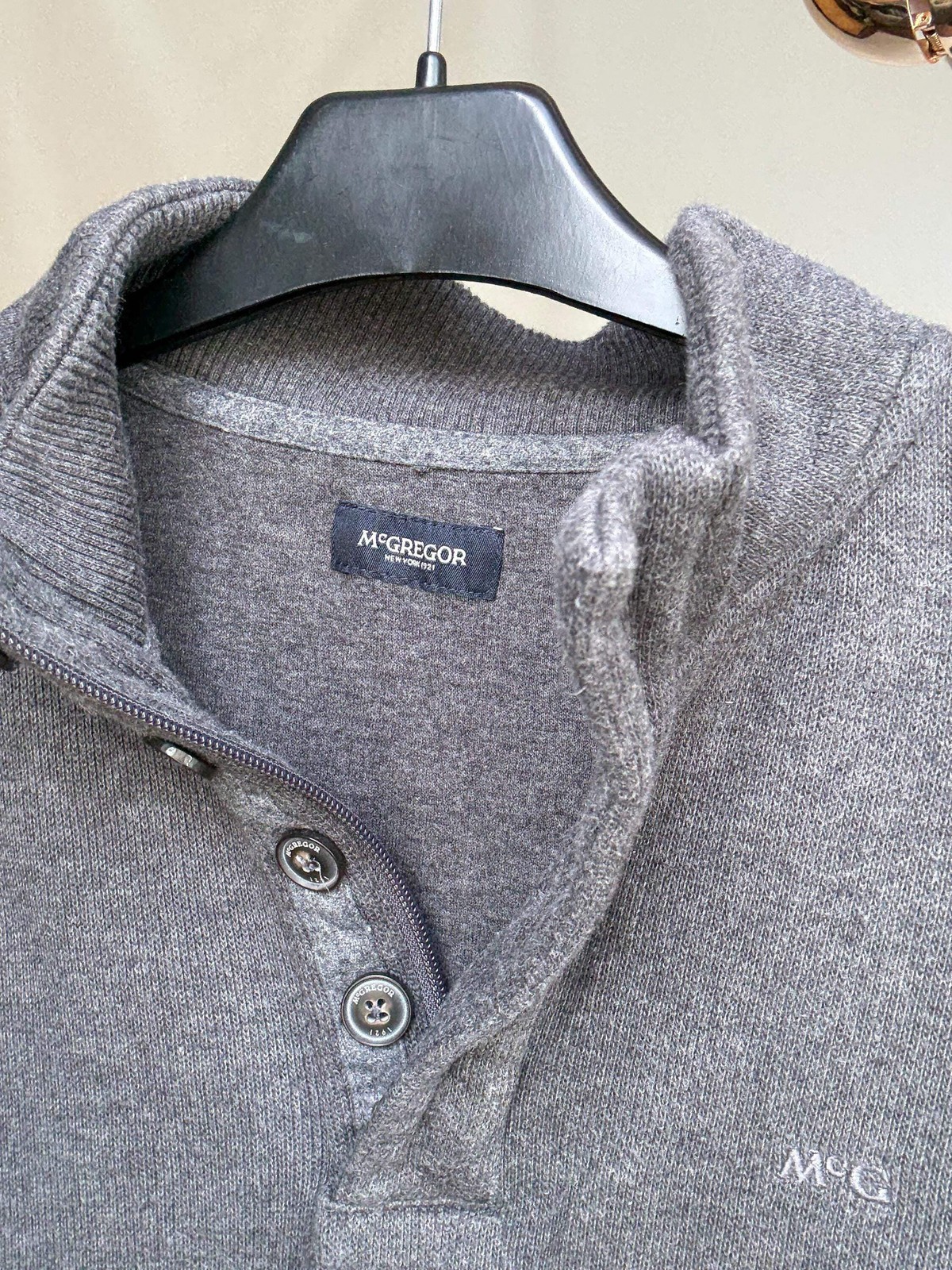 Dark gray McGregor pullover sweatshirt, cotton men’s jumper, M, Branded wear