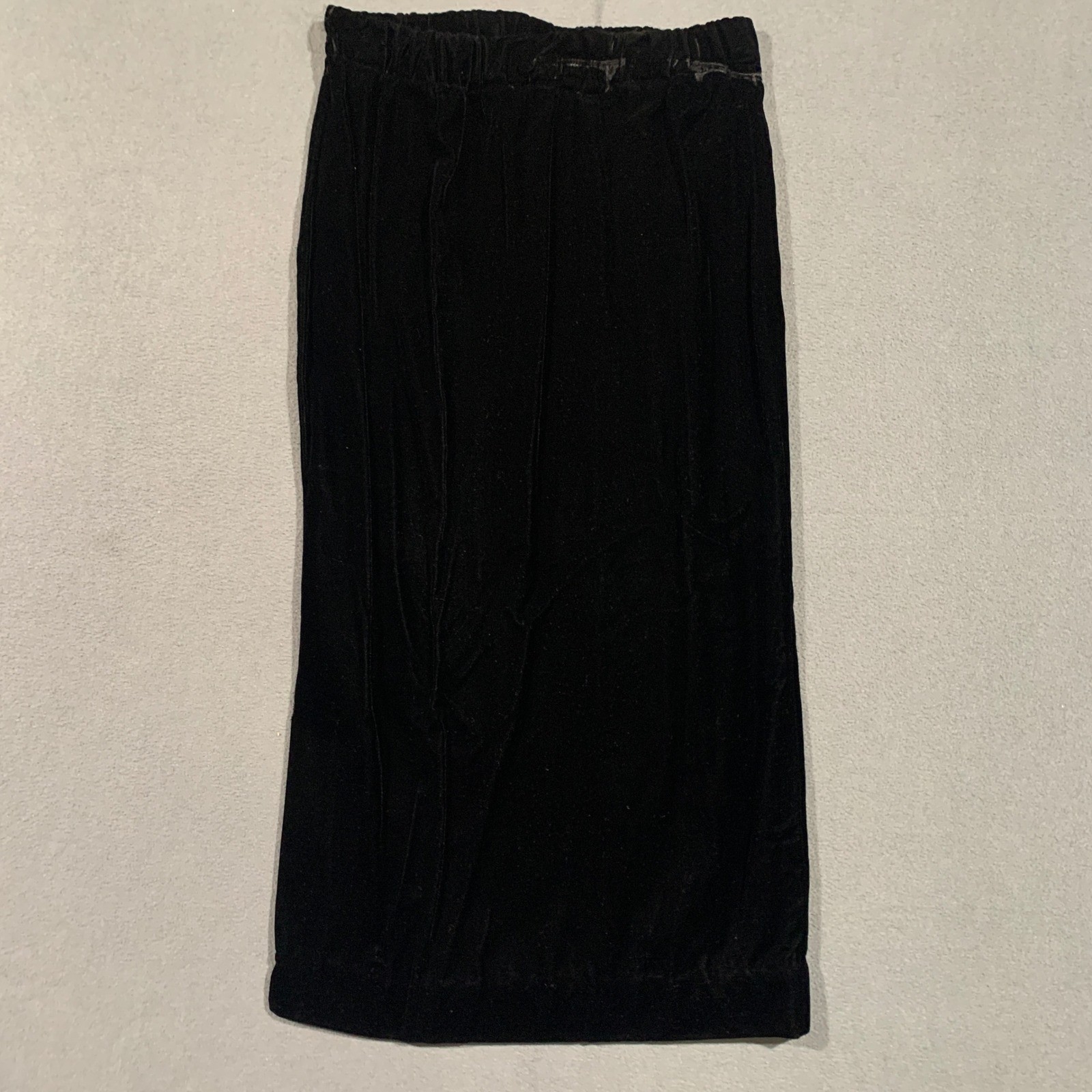 50s Black Velvet Lot Sleeveless Mock Neck Top Maxi Skirt Set Women’s L/XL