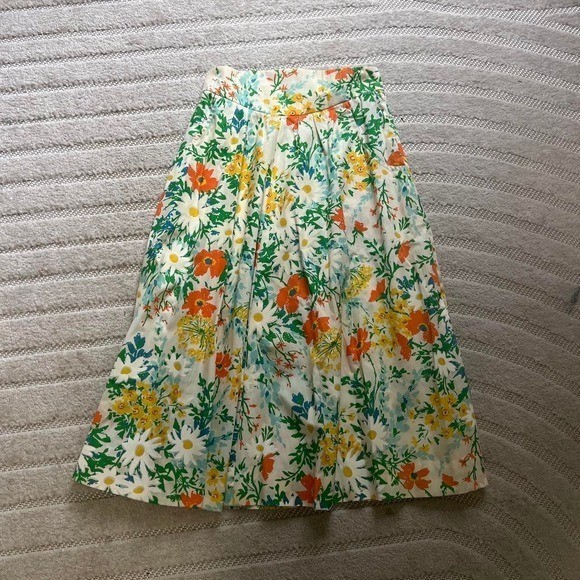 VTG 70s Catherine Carr Floral midi skirt size 8 Summer Casual Boho Formal Party