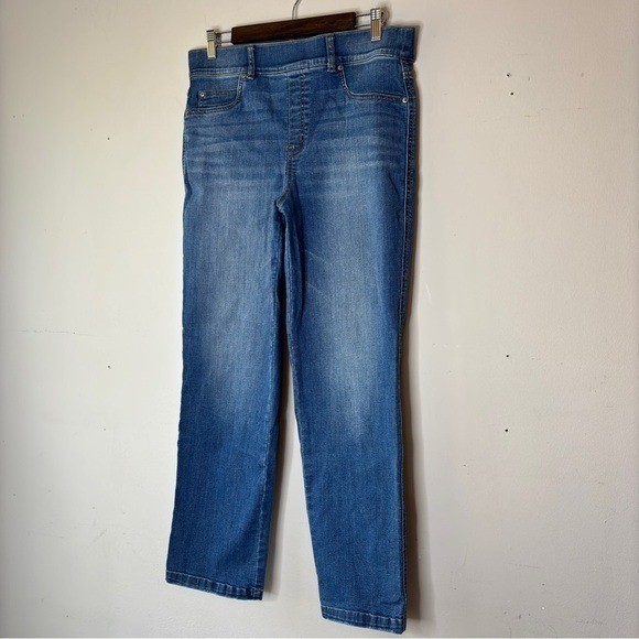 Spanx Ankle Straight Leg Jeans in Vintage Indigo Medium Wash Size XL