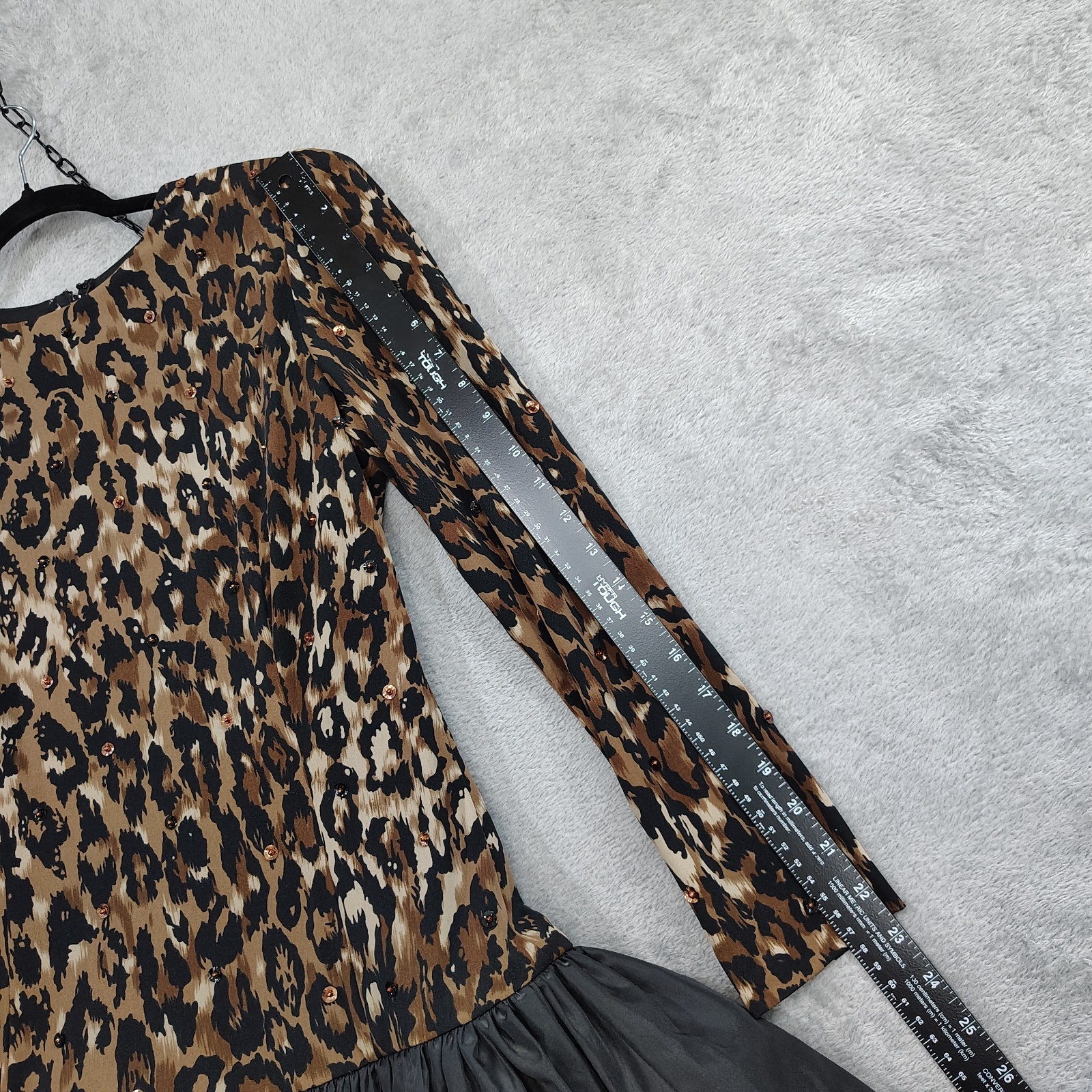 Vtg Morton Myles for the Warrens Party Dress Sz 6 Glam Black Tiered Animal Print